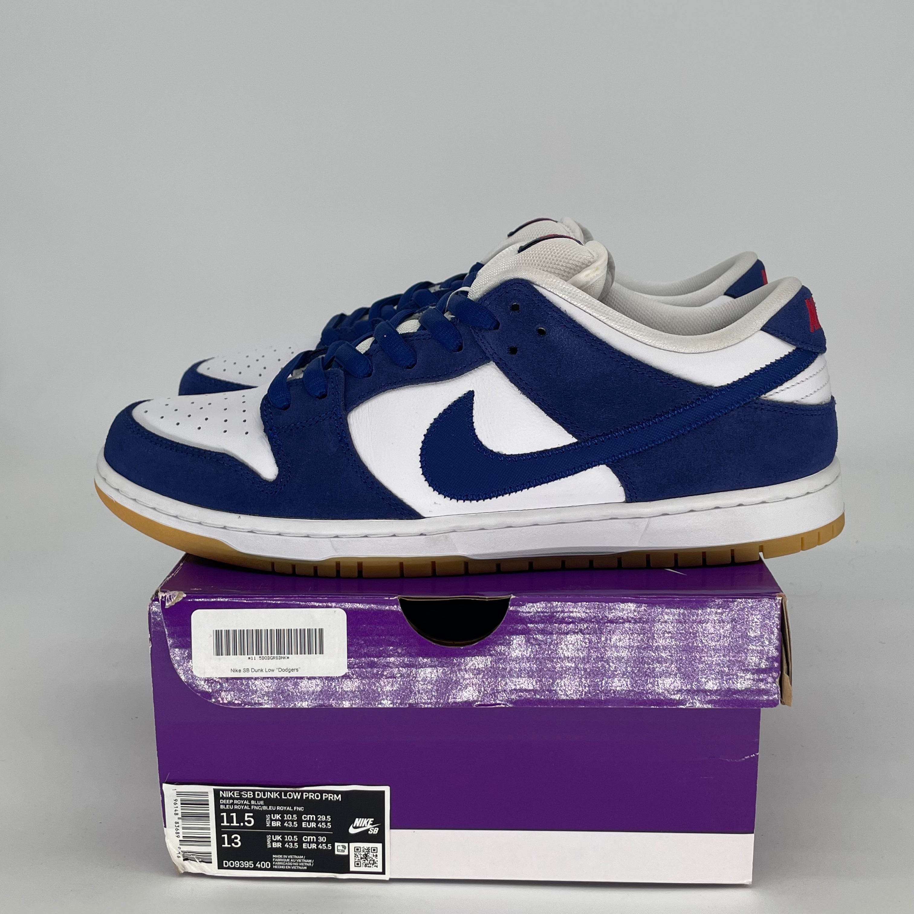 NIKE SB DUNK LOW LOS ANGELES DODGERS DO9395-400 SIZE 11.5/13W