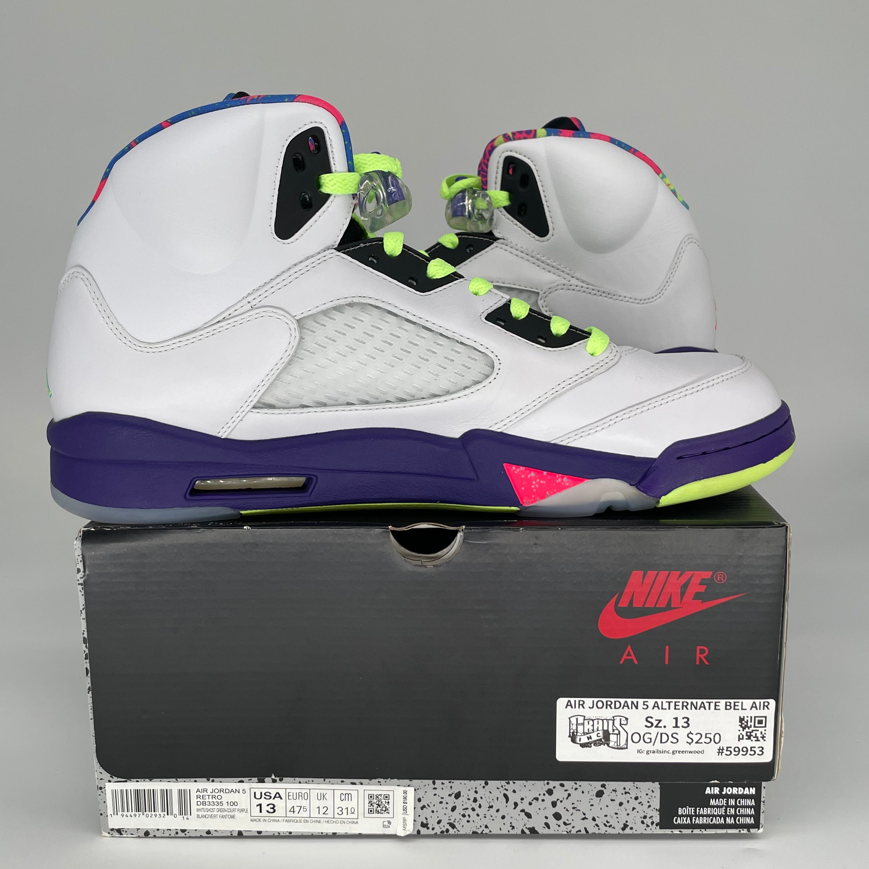 AIR JORDAN 5 ALTERNATE BEL AIR SIZE 13 DB3335-100