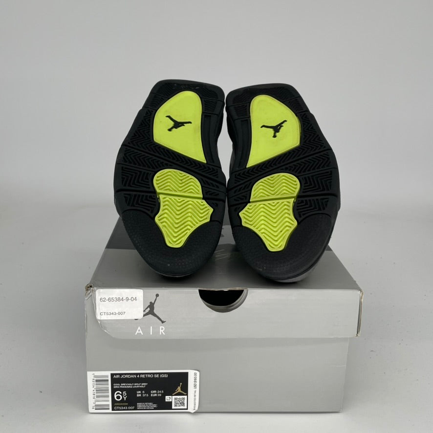 AIR JORDAN 4 NEON 95 SIZE 6.5Y CT5343-007