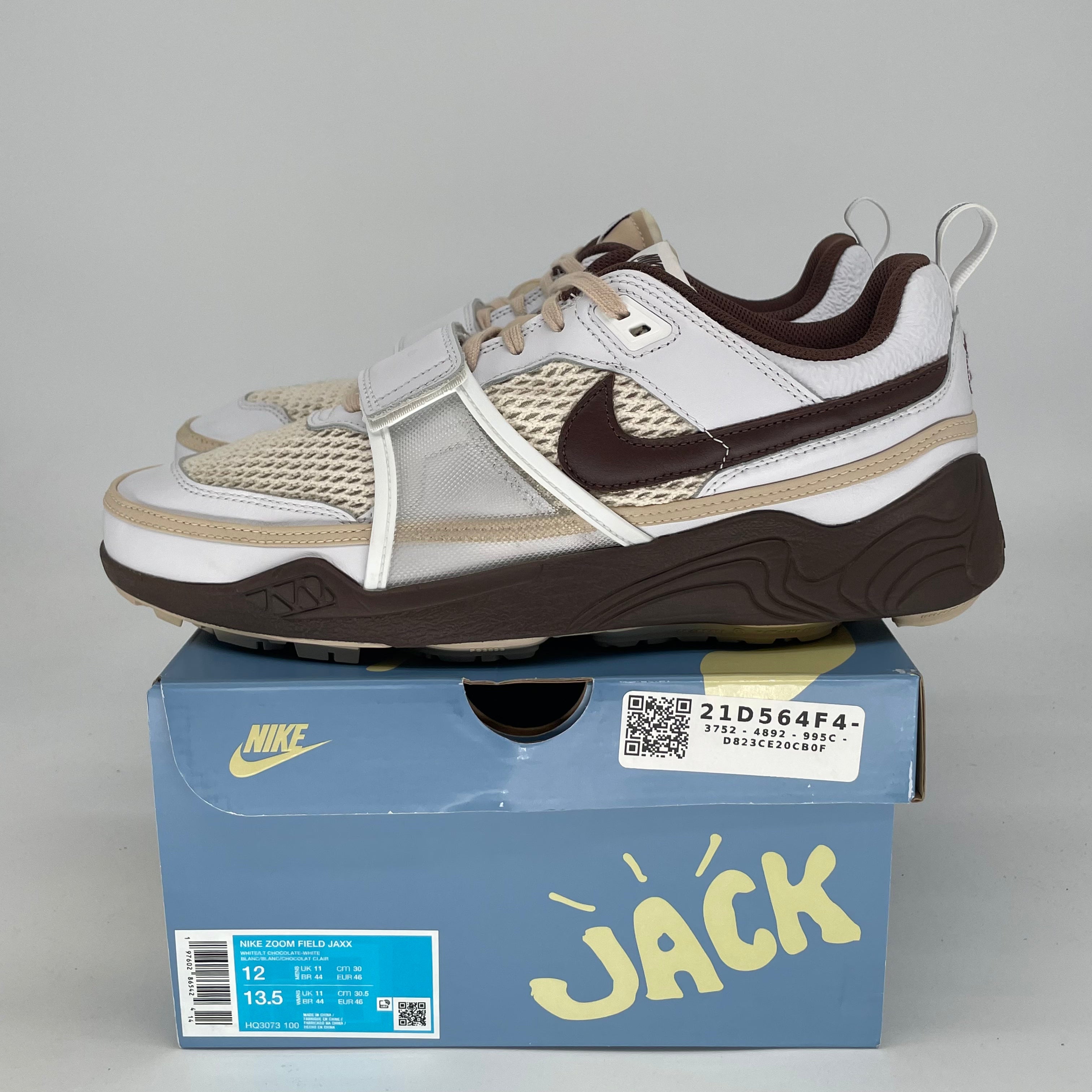 TRAVIS SCOTT NIKE ZOOM FIELD JAXX LIGHT CHOCOLATE HF3073-100 SIZE 12/13.5W