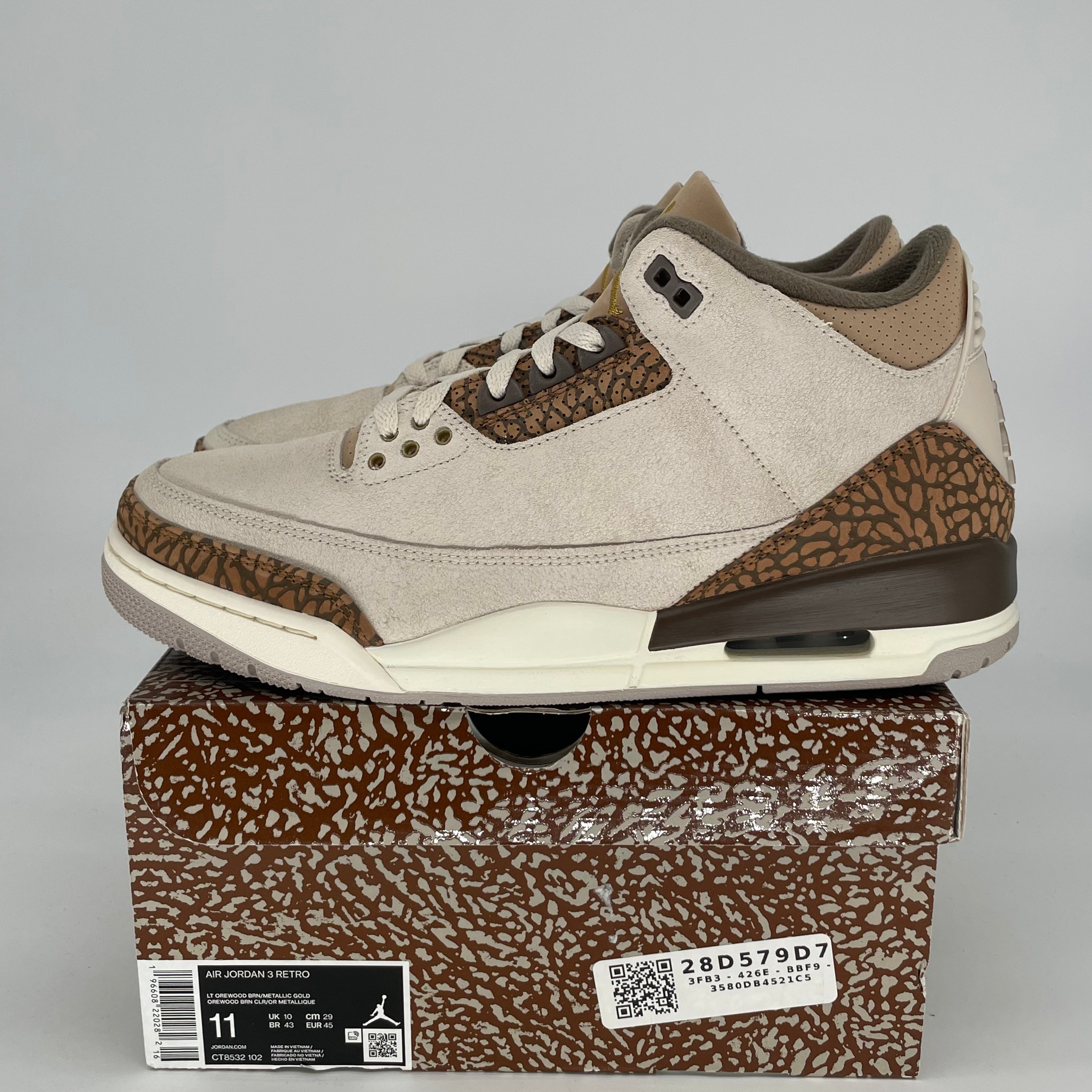 AIR JORDAN 3 PALOMINO CT8532-102 SIZE 11/12.5W