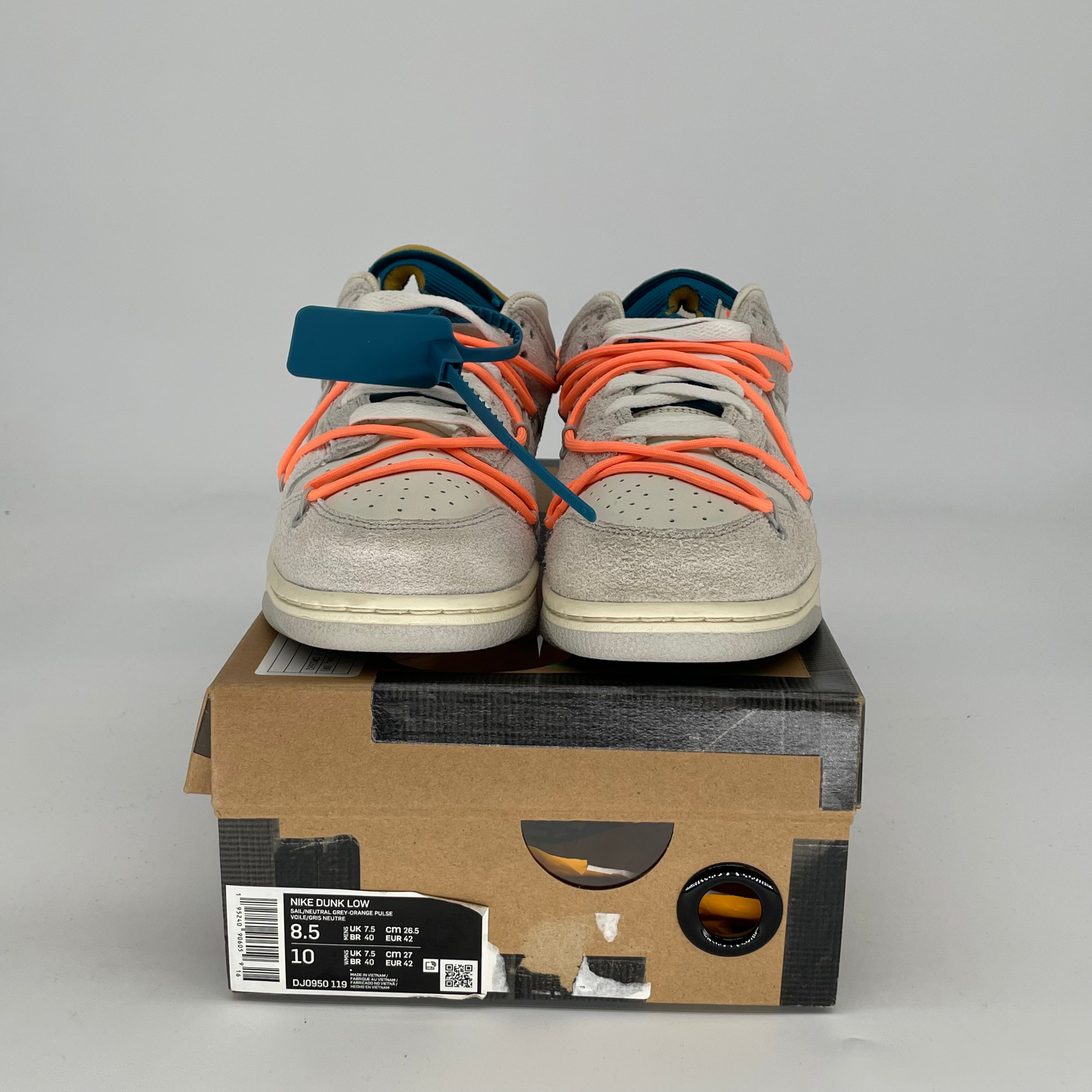 OFF WHITE X NIKE DUNK LOW LOT 19 SIZE 8.5/10W DJ0950-119