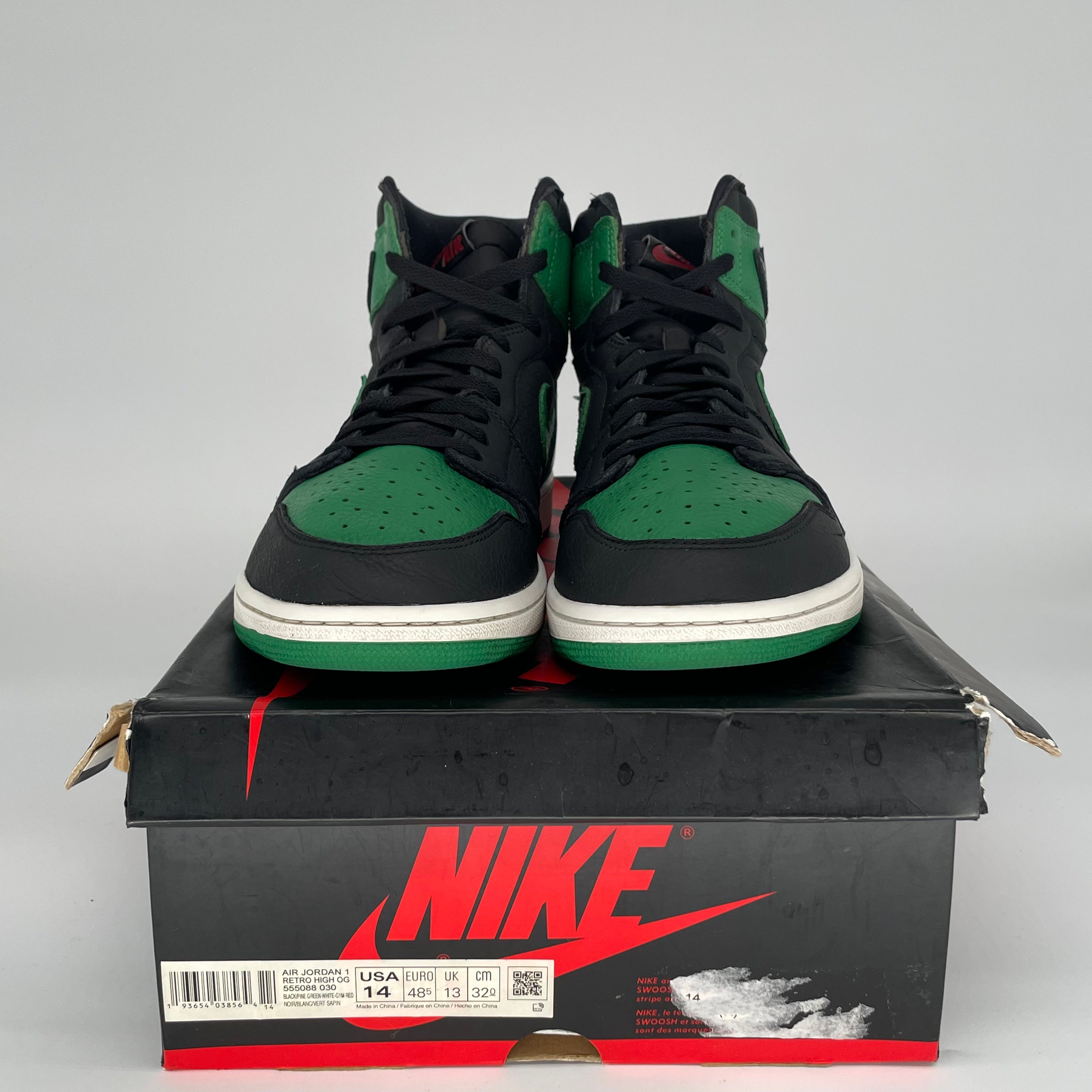 AIR JORDAN 1 PINE GREEN BLACK SIZE 14 555088-030