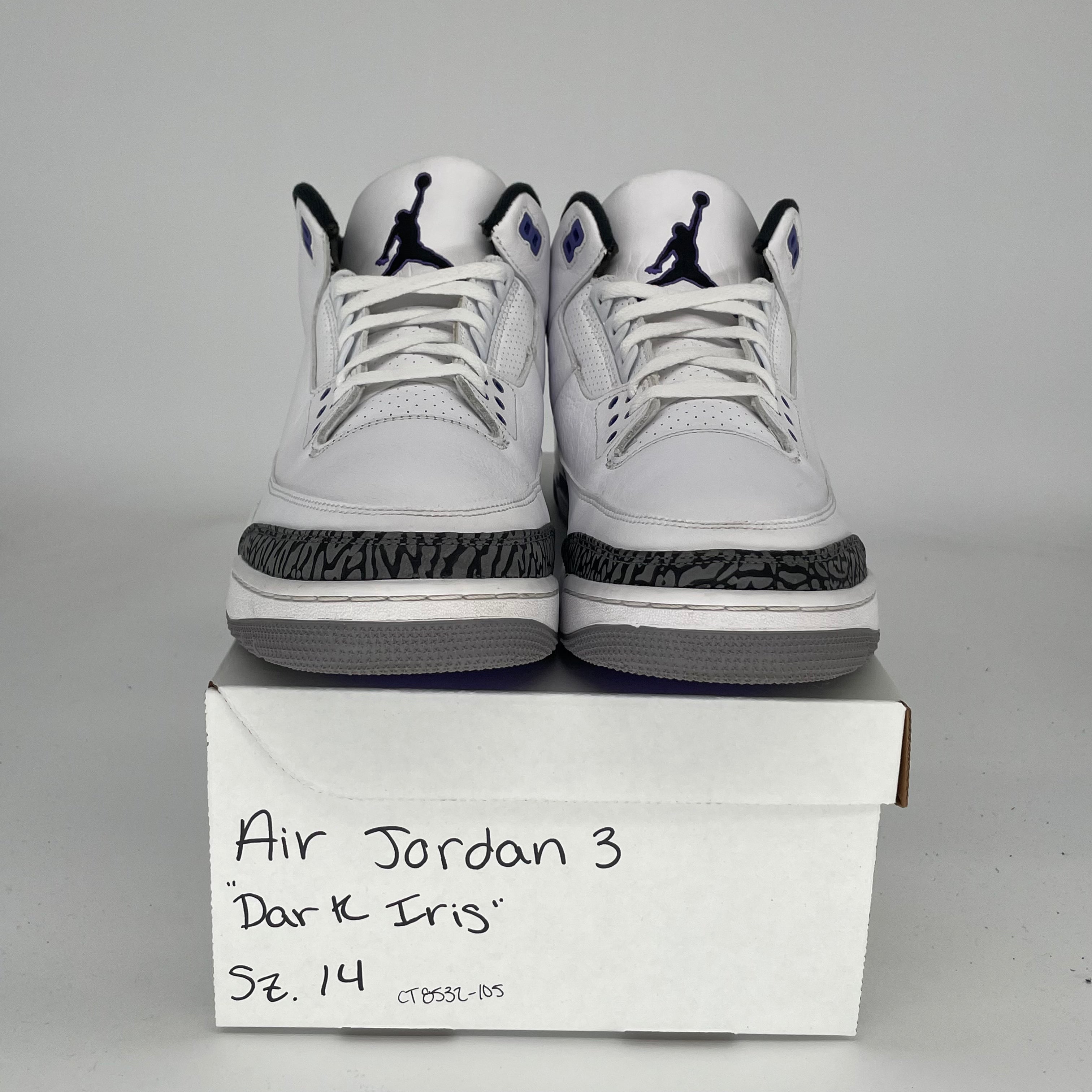AIR JORDAN 3 DARK IRIS SIZE 14 CT8532-105