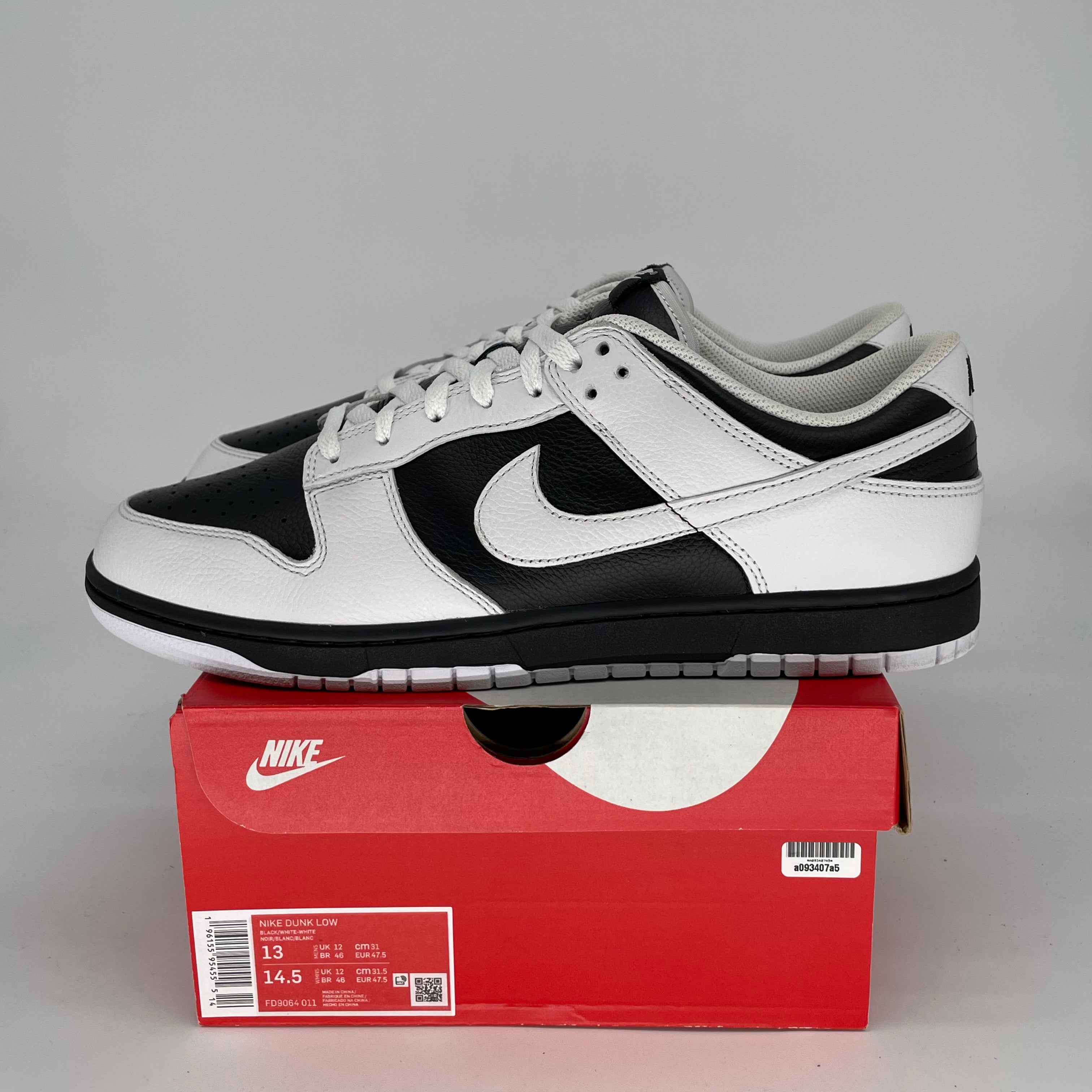 NIKE DUNK LOW REVERSE PANDA SIZE 13/14.5W FD9064-011