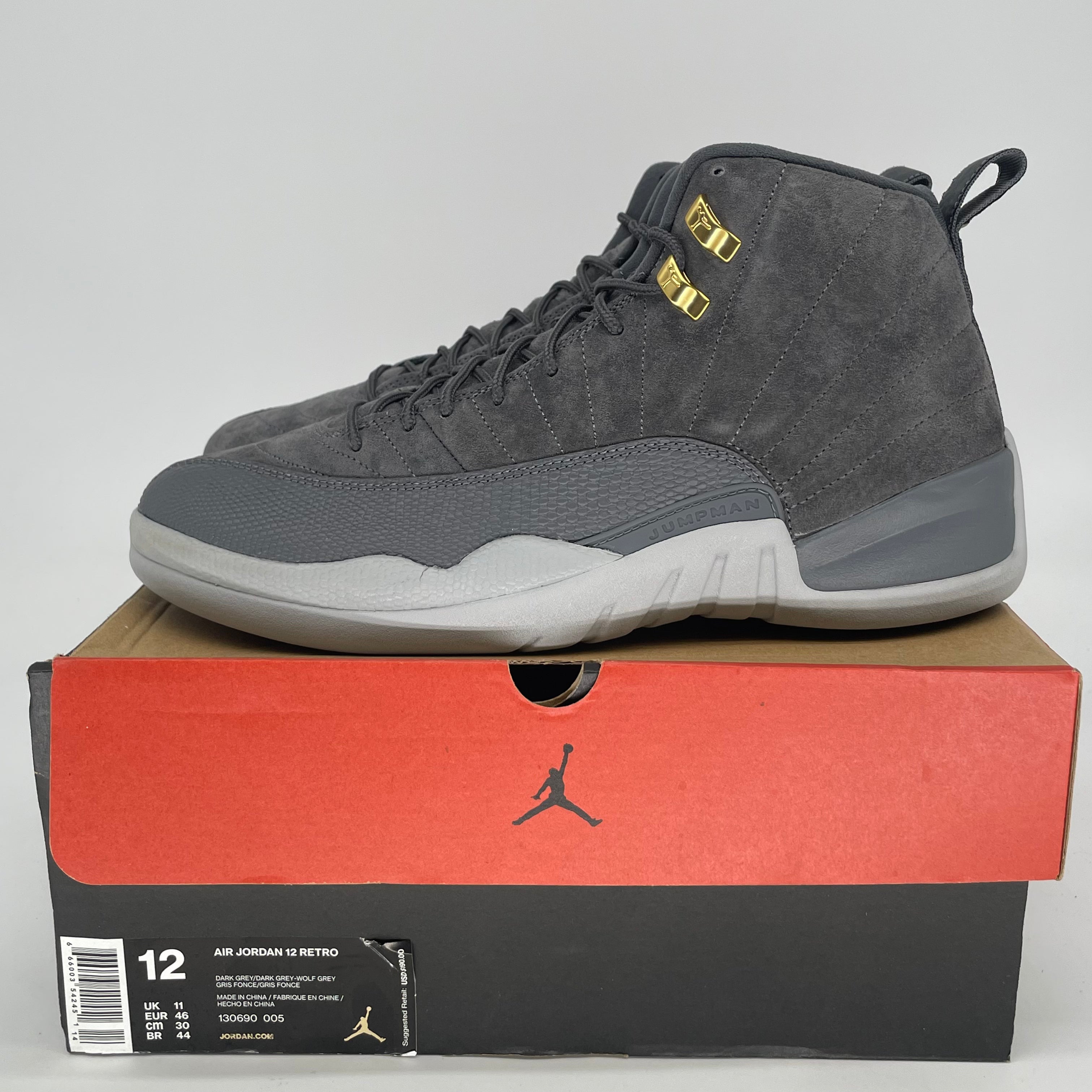 AIR JORDAN 12 DARK GREY 130690-005 SIZE 12/13.5W