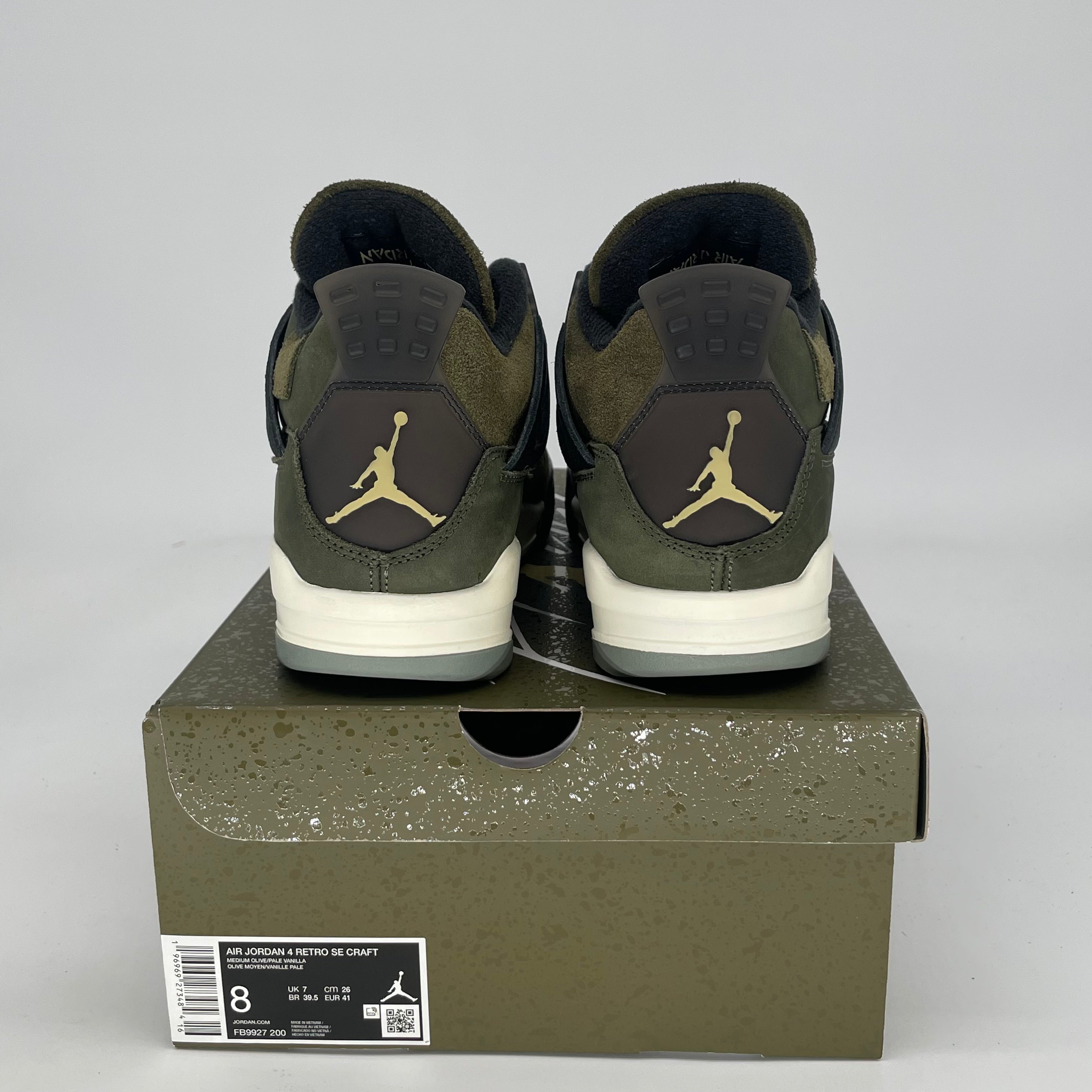AIR JORDAN 4 CRAFT MEDIUM OLIVE FB9927-200 SIZE 8/9.5W