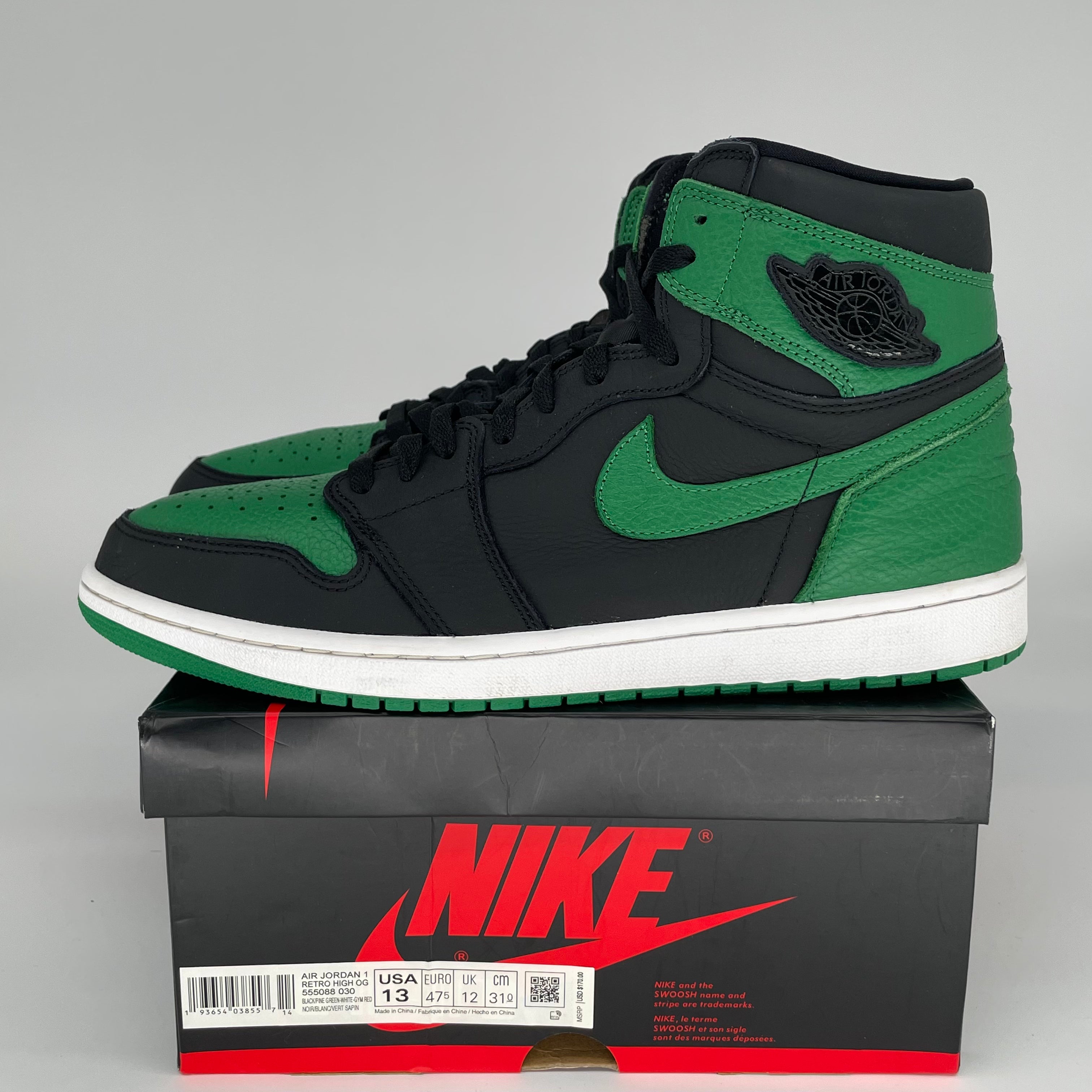 AIR JORDAN 1 PINE GREEN BLACK SIZE 13 555088-030