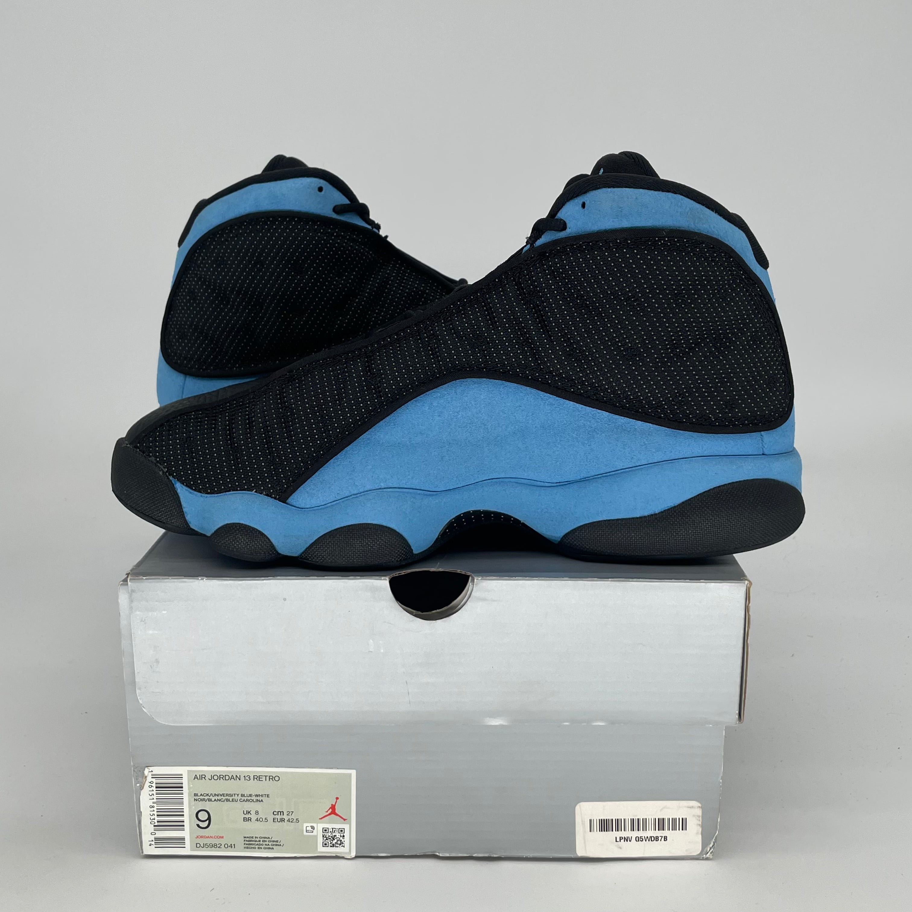 AIR JORDAN 13 BLACK UNIVERSITY BLUE DJ5982-041 SIZE 9/10.5W