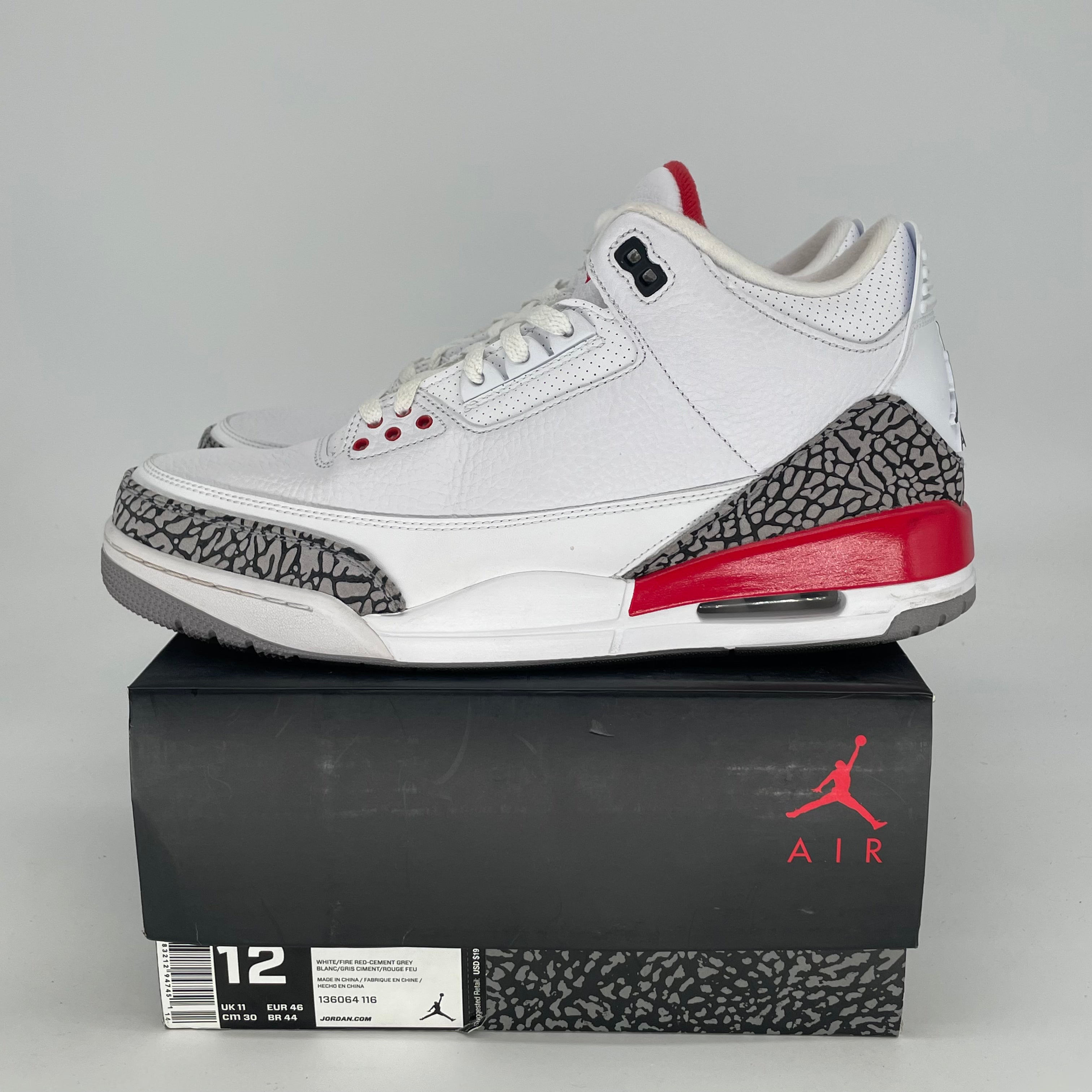 AIR JORDAN 3 HALL OF FAME 136064-116 SIZE 12/13.5W