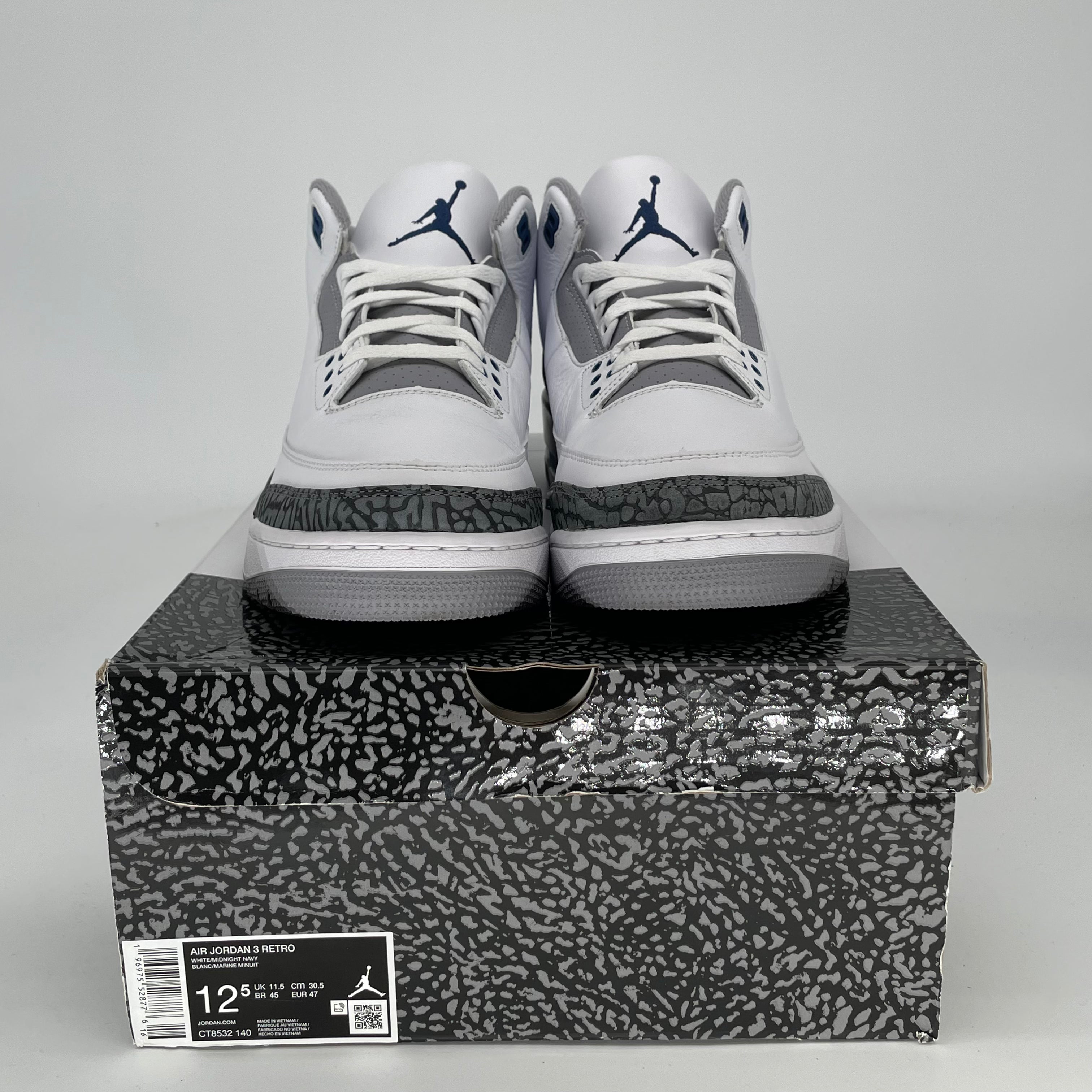 AIR JORDAN 3 MIDNIGHT NAVY SIZE 12.5/14W CT8532-140