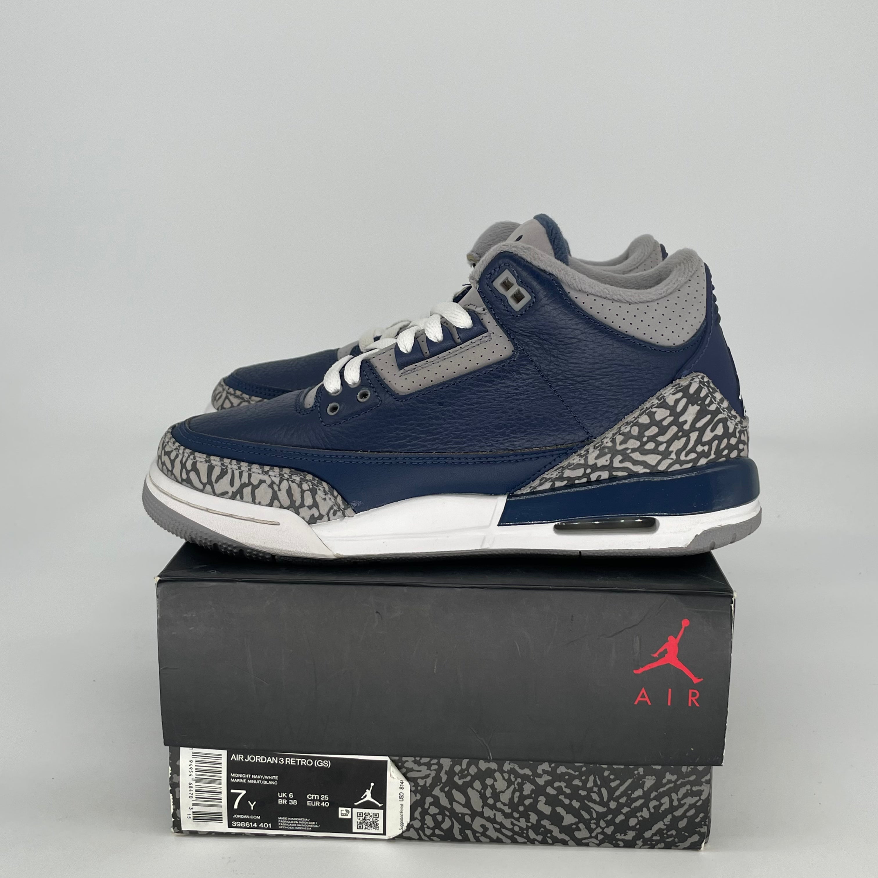 AIR JORDAN 3 GEORGETOWN 398614-401 SIZE 7/8.5W