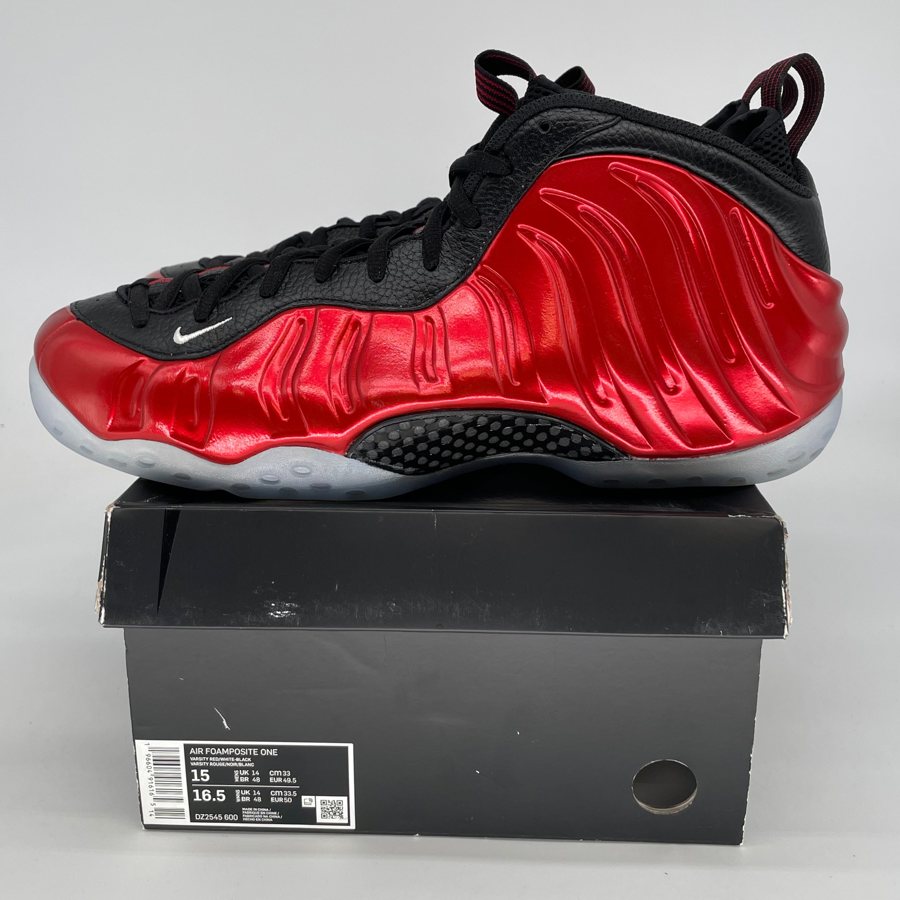 NIKE AIR FOAMPOSITE ONE METALLIC RED SIZE 15 DZ2545-600