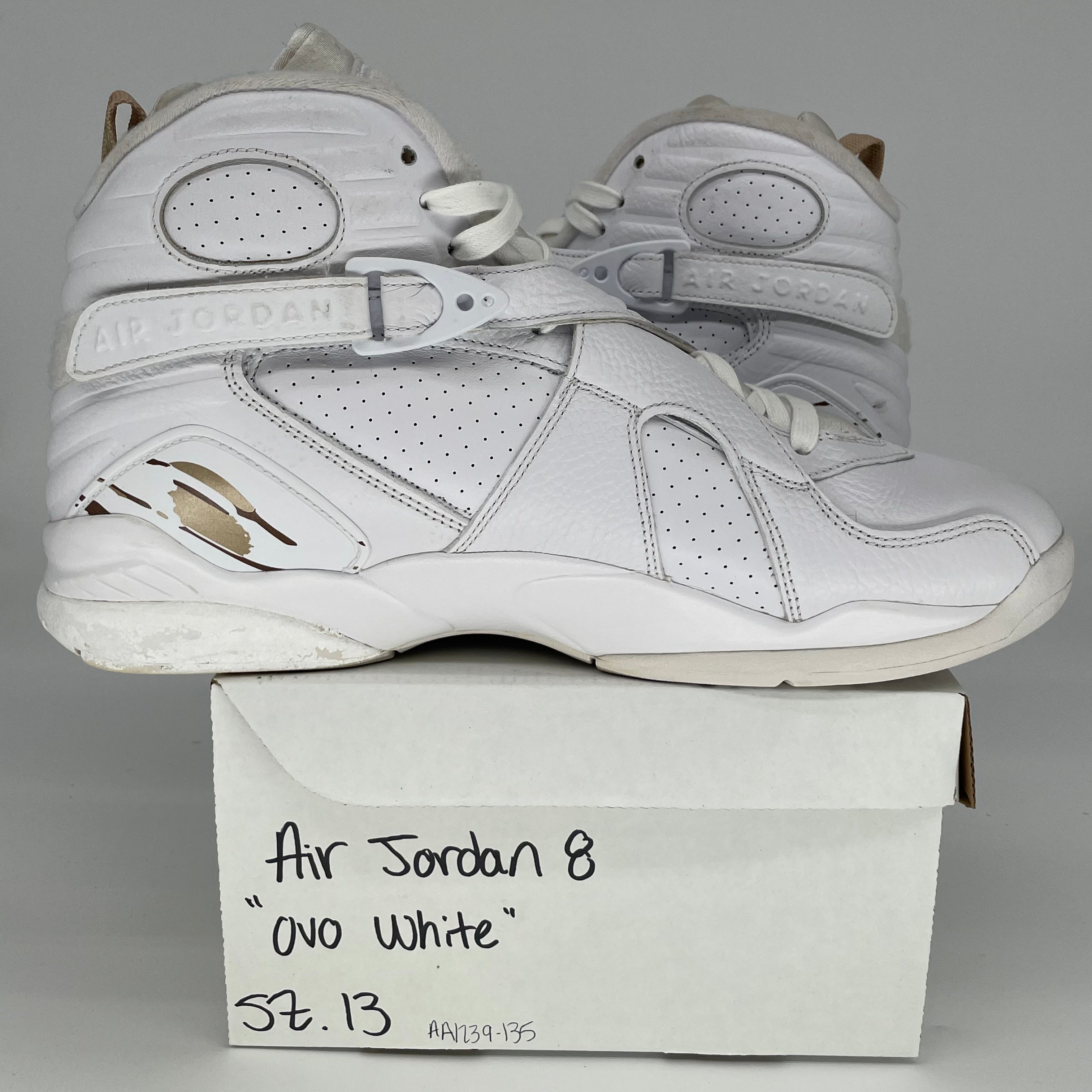 AIR JORDAN 8 OVO WHITE SIZE 13 AA1239-135