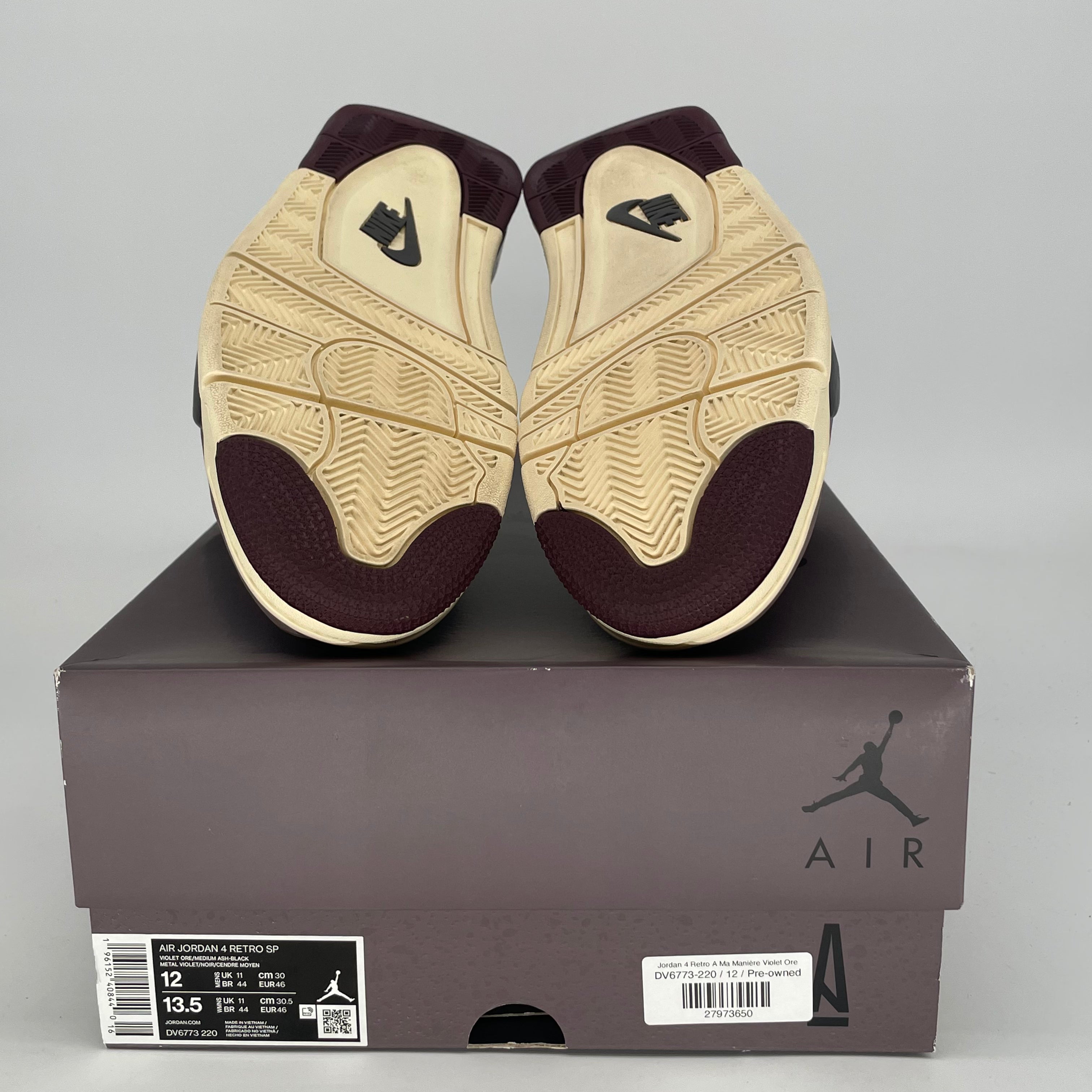 AIR JORDAN 4 A MA MANIERE VIOLET ORE DV6773-220 SIZE 12/13.5W