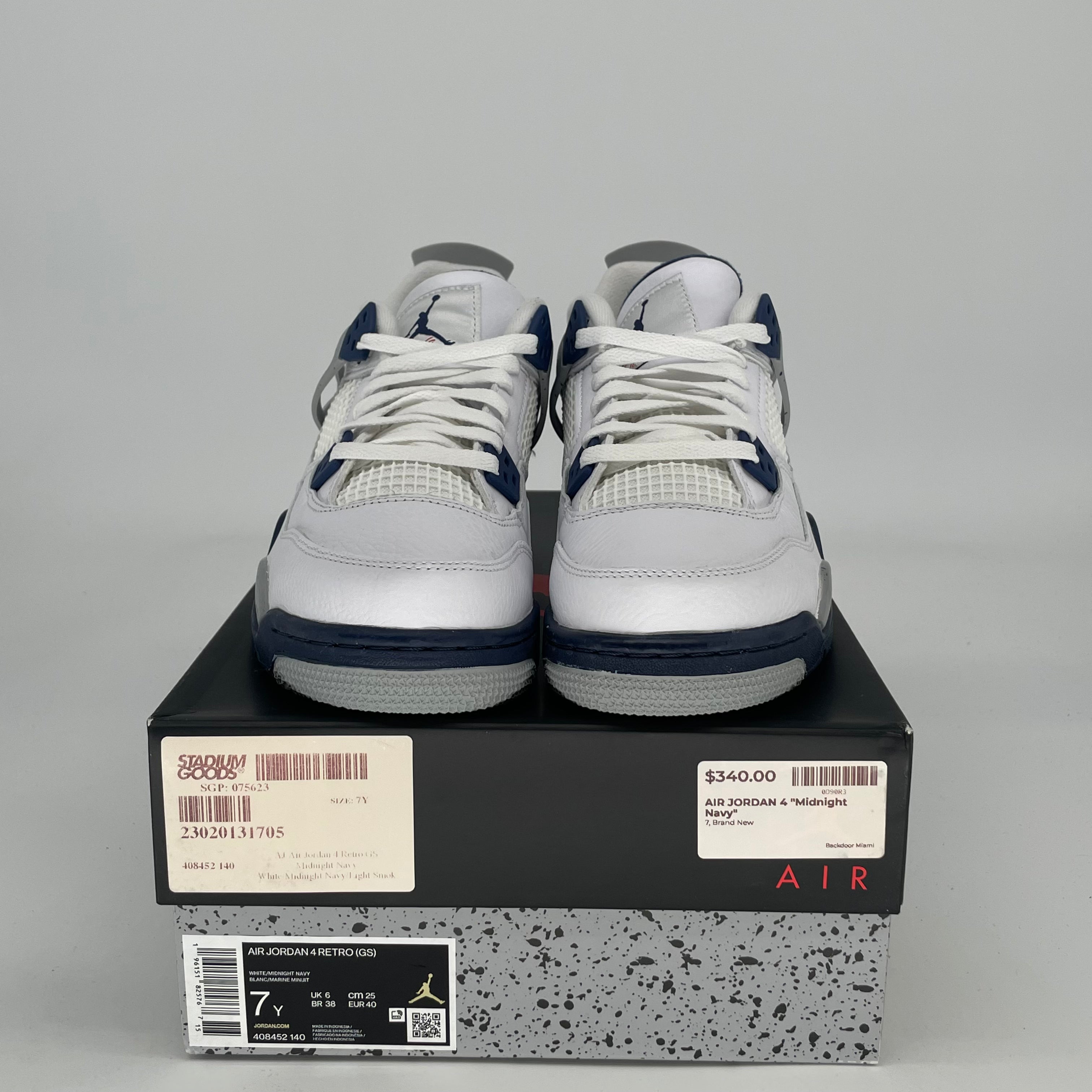 AIR JORDAN 4 MIDNIGHT NAVY 408452-140 SIZE 7/8.5W
