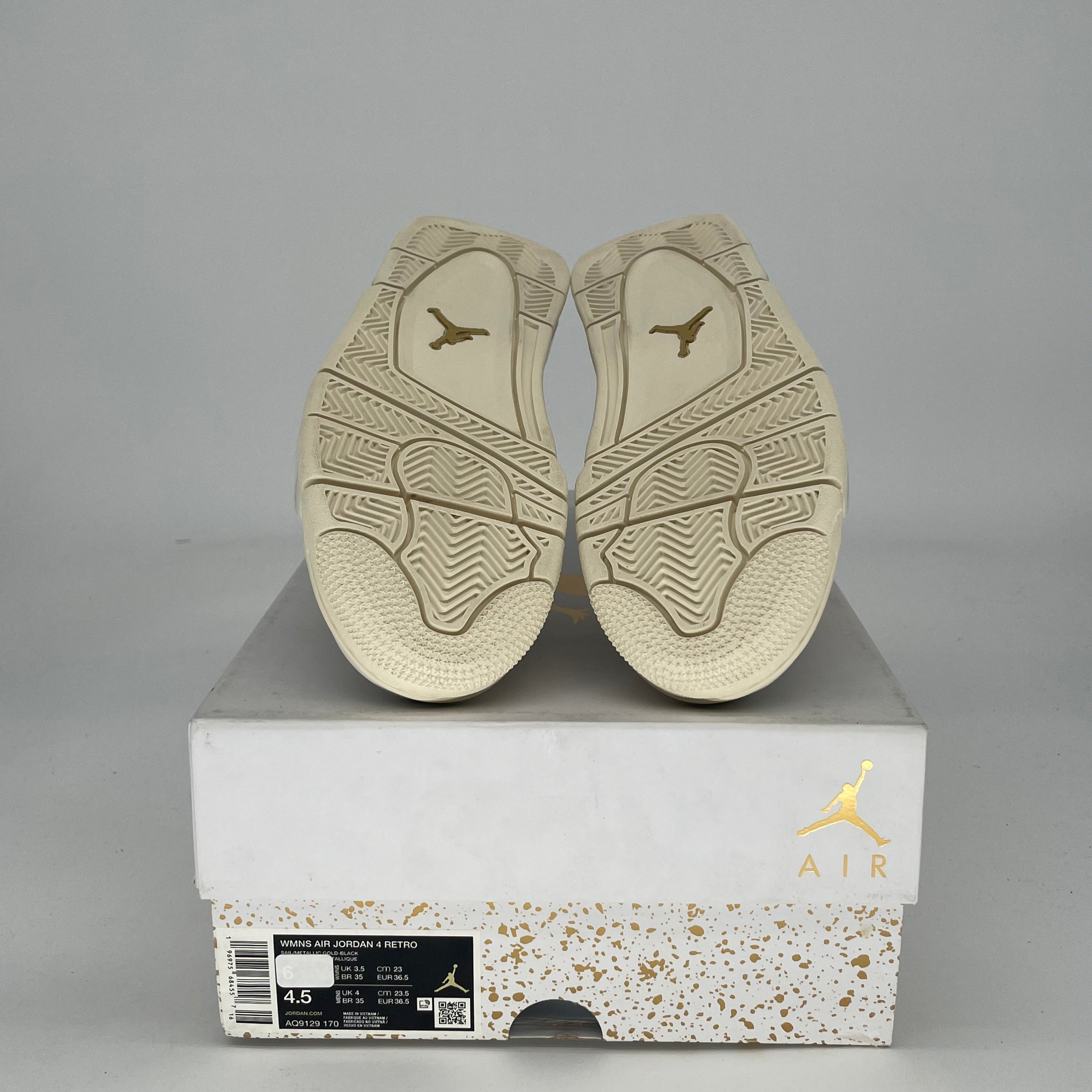 AIR JORDAN 4 METALLIC GOLD W AQ9129-170 SIZE 4.5/6W