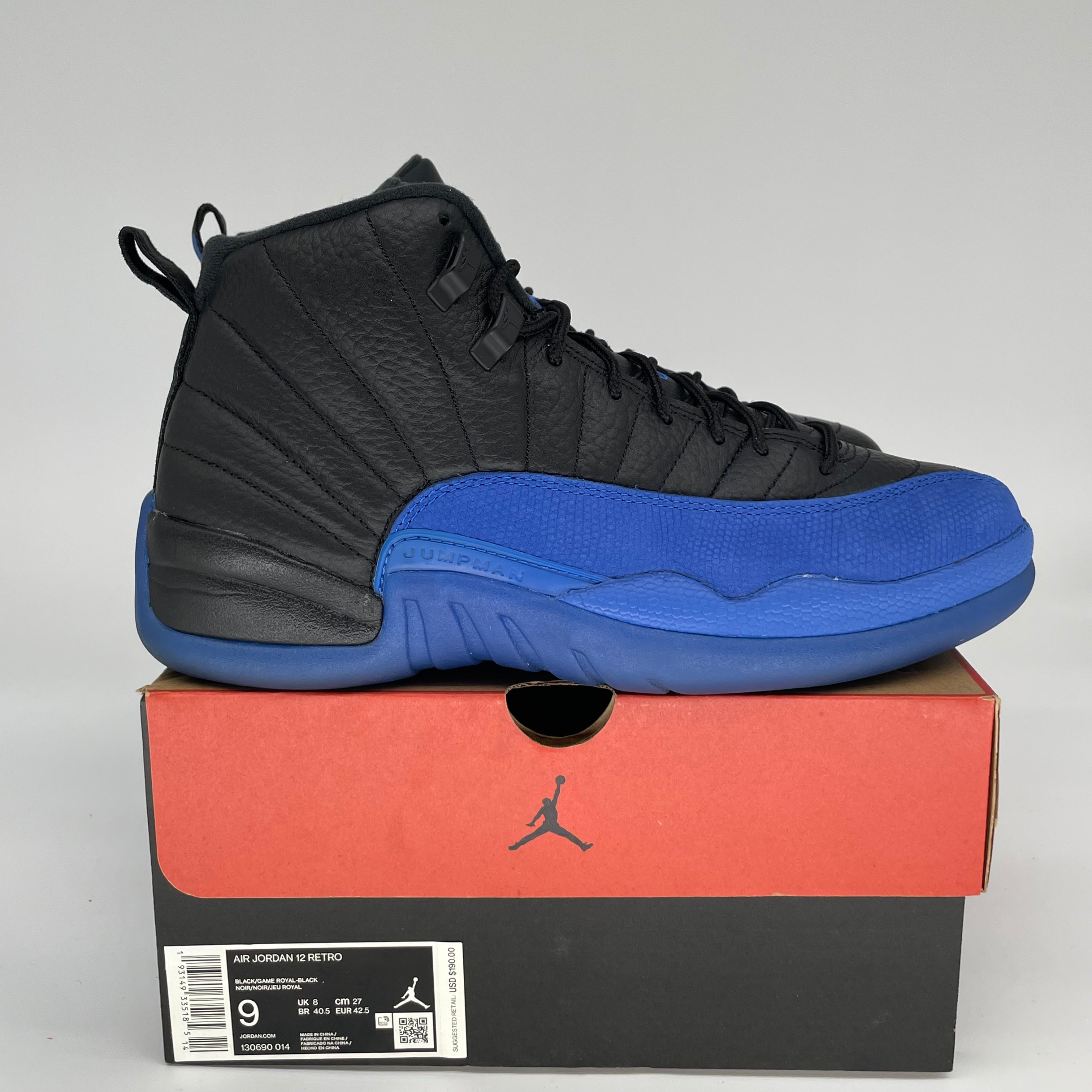 AIR JORDAN 12 GAME ROYAL SIZE 9 130690-014