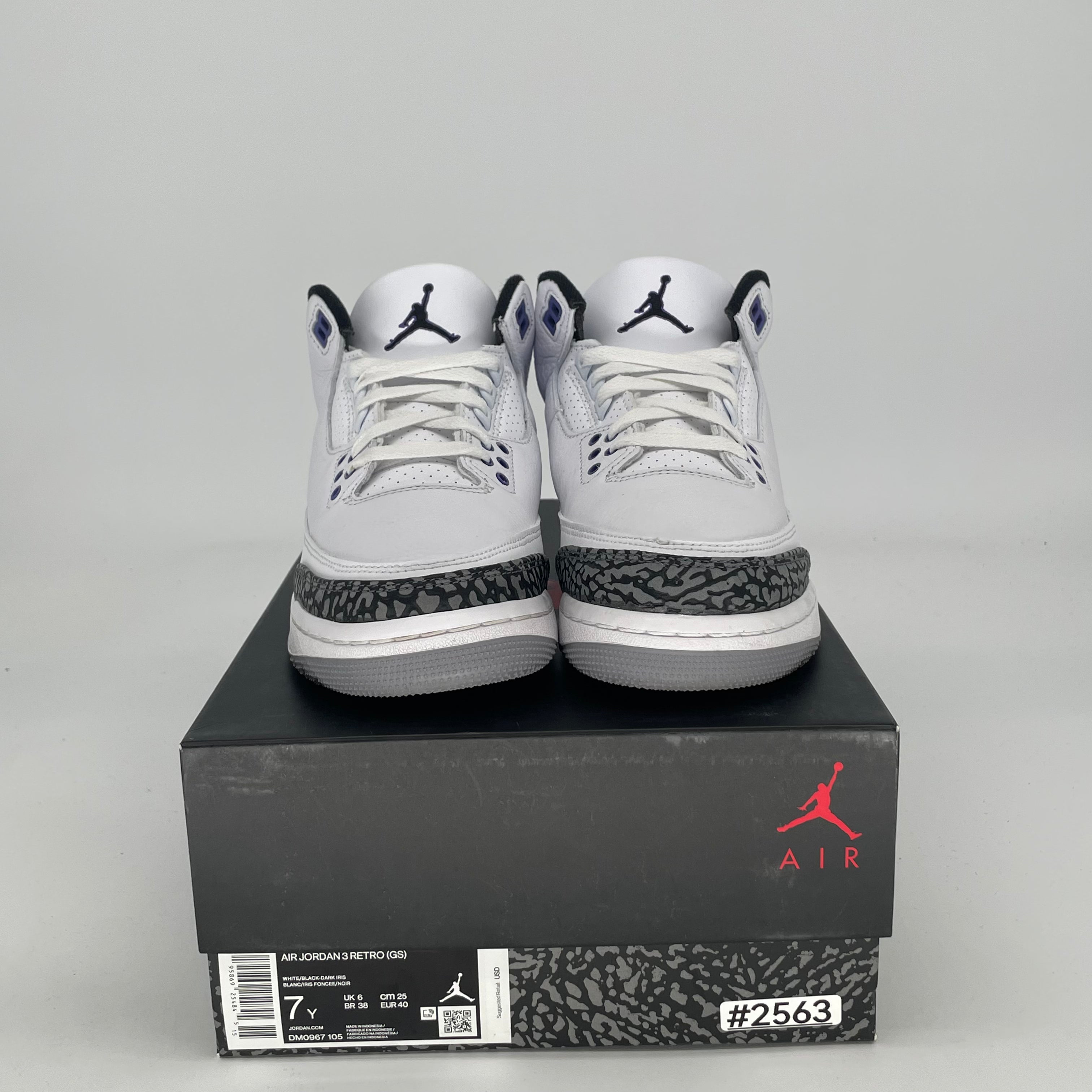 AIR JORDAN 3 DARK IRIS DM0967-105 SIZE 7/8.5W