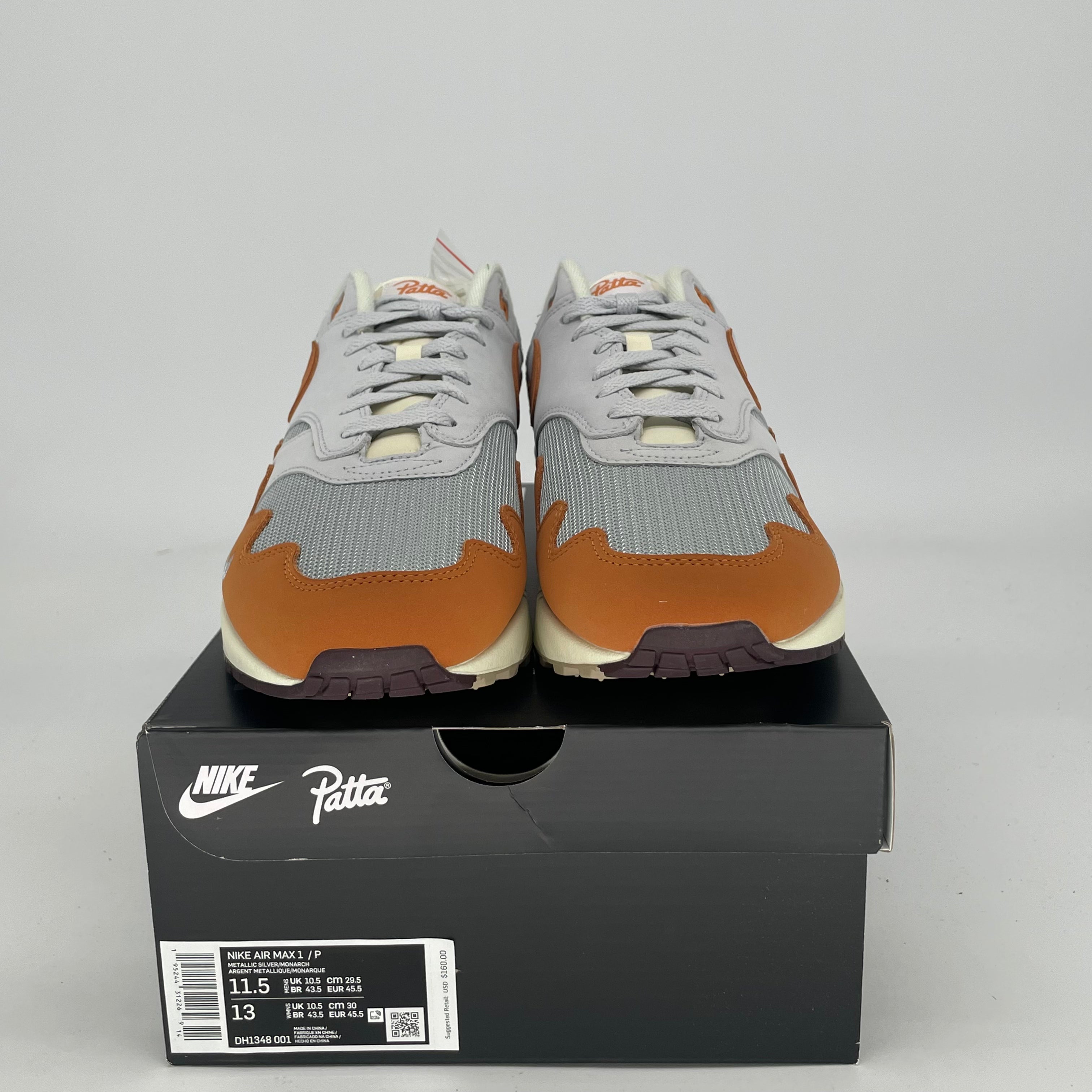 NIKE AIR MAX 1 PATTA WAVES MONARCH DH1348-001 SIZE 11.5/13W