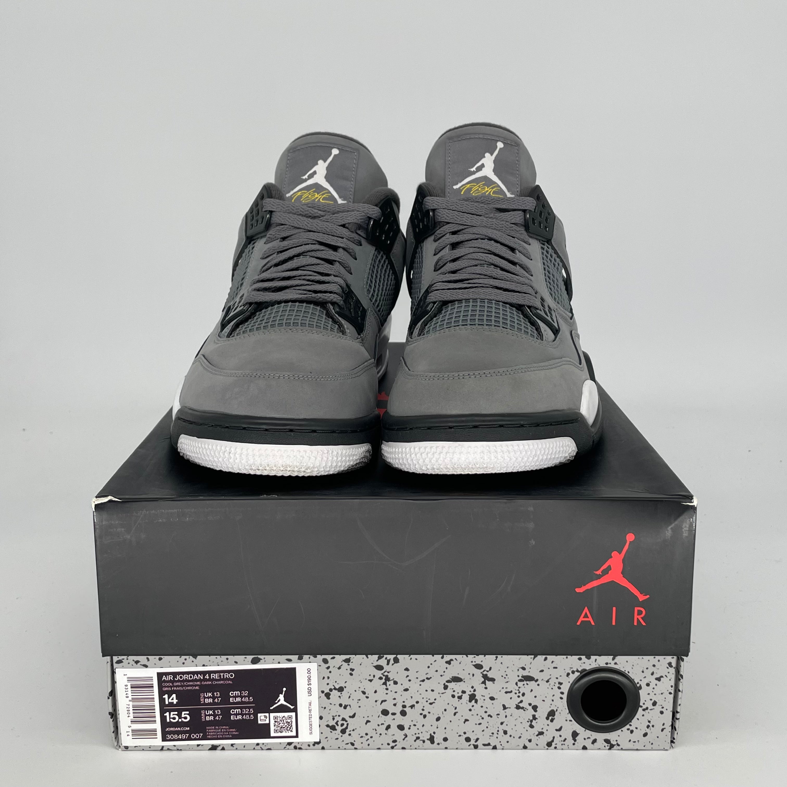 AIR JORDAN 4 COOL GREY SIZE 14 308497-007