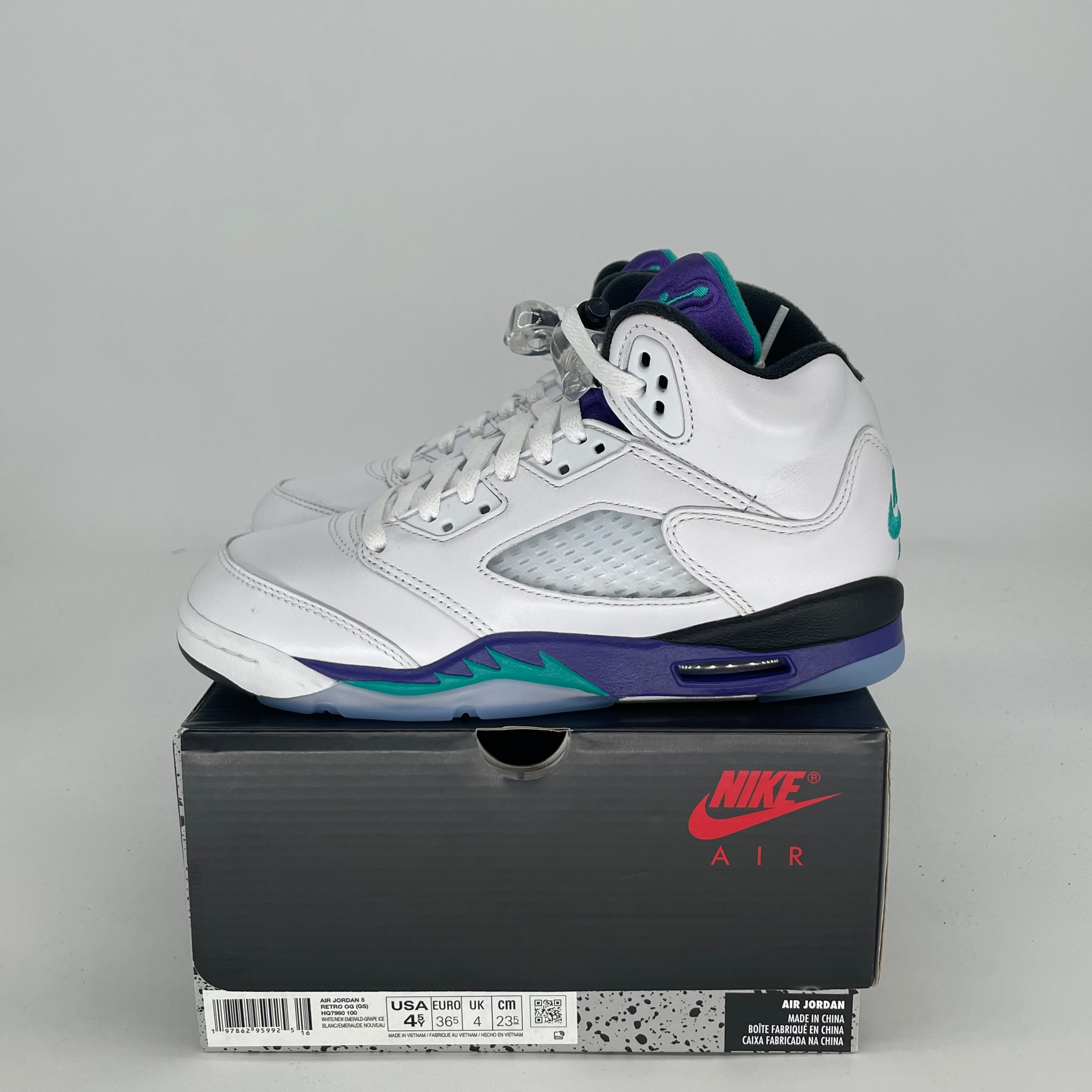 AIR JORDAN 5 GRAPE HQ7980-100 SIZE 4.5/6W