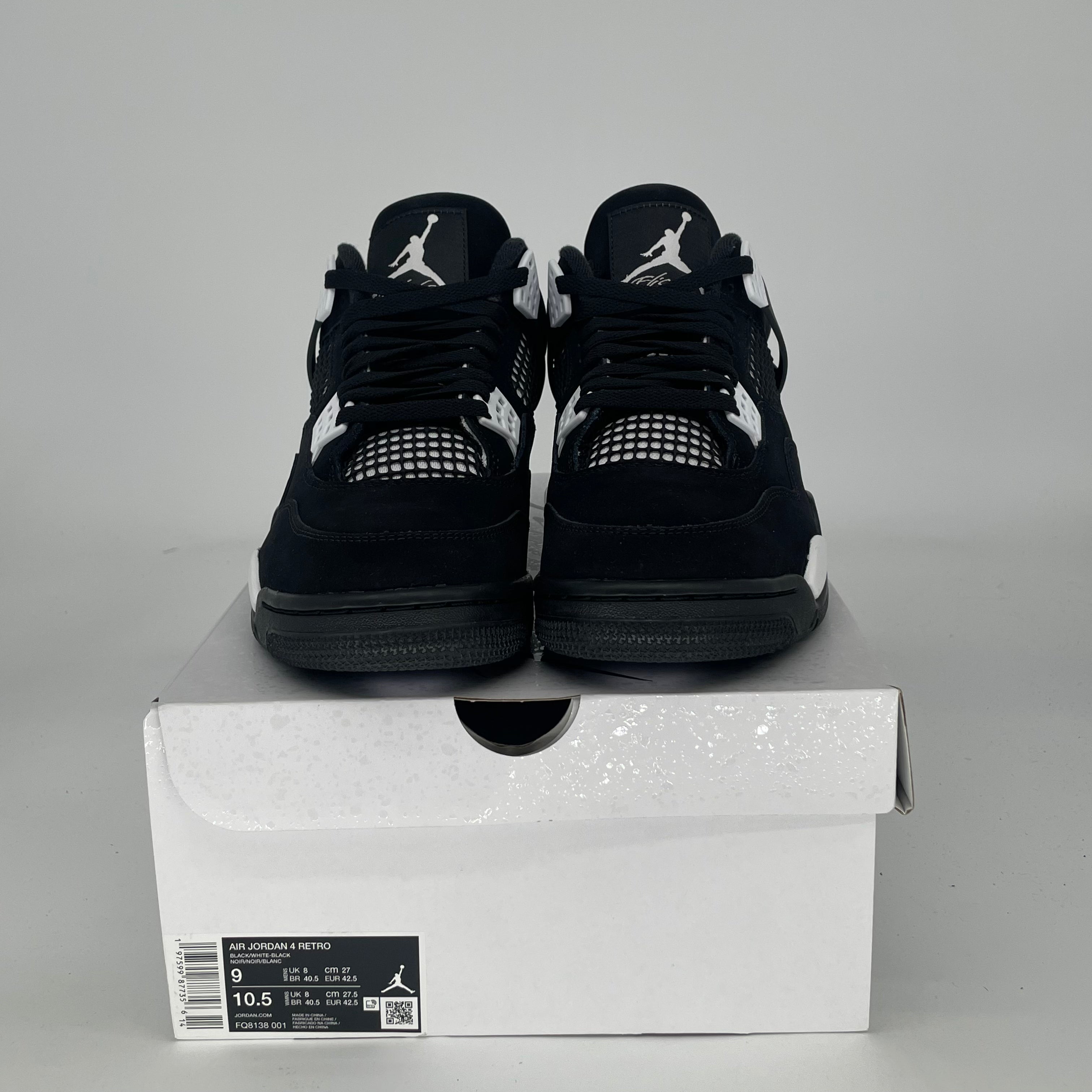 AIR JORDAN 4 WHITE THUNDER FQ8138-001 SIZE 9/10.5W