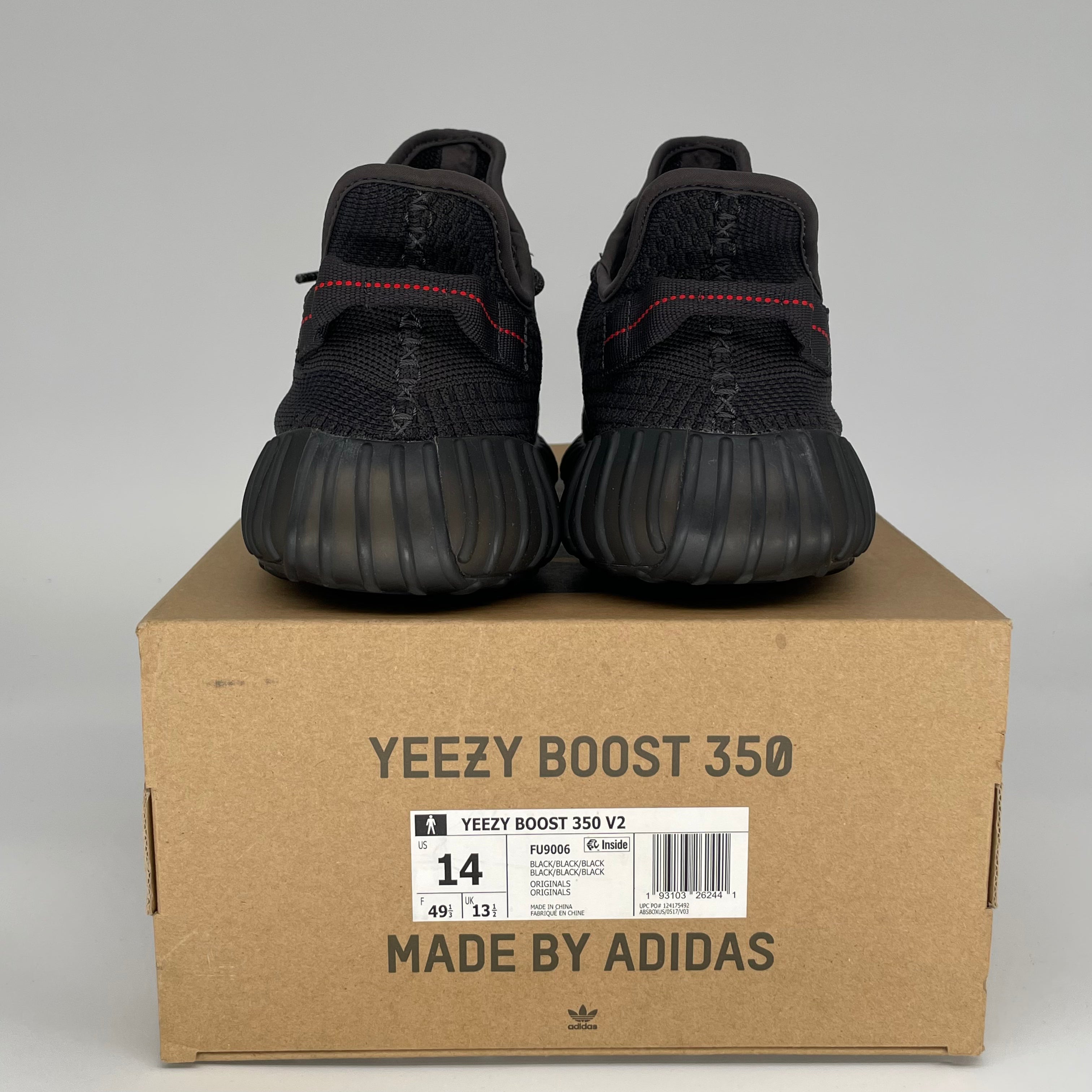 ADIDAS YEEZY 350 V2 BLACK NON-REFLECTIVE SIZE 14 FU9006