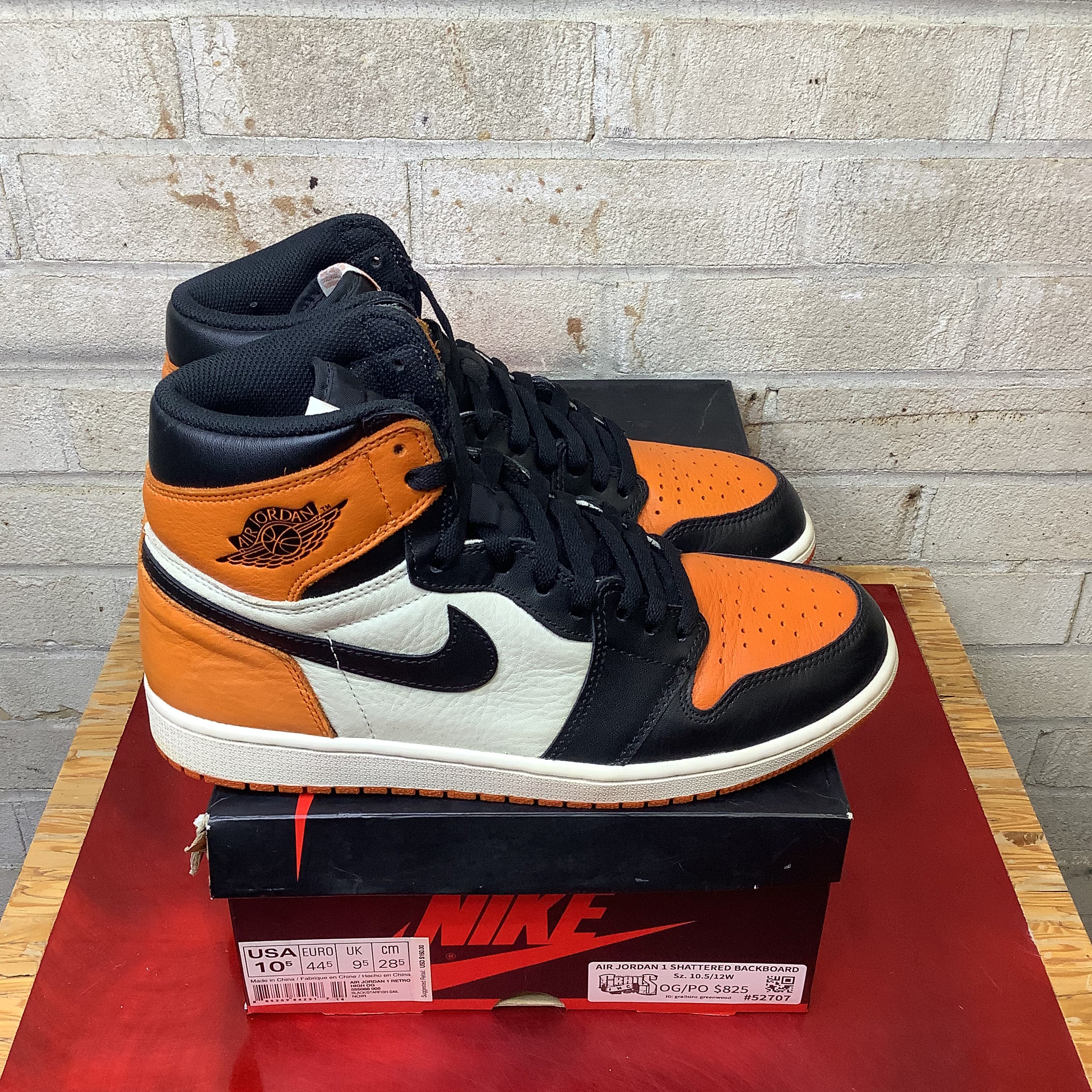 AIR JORDAN 1 SHATTERED BACKBOARD SIZE 10.5 555088-005