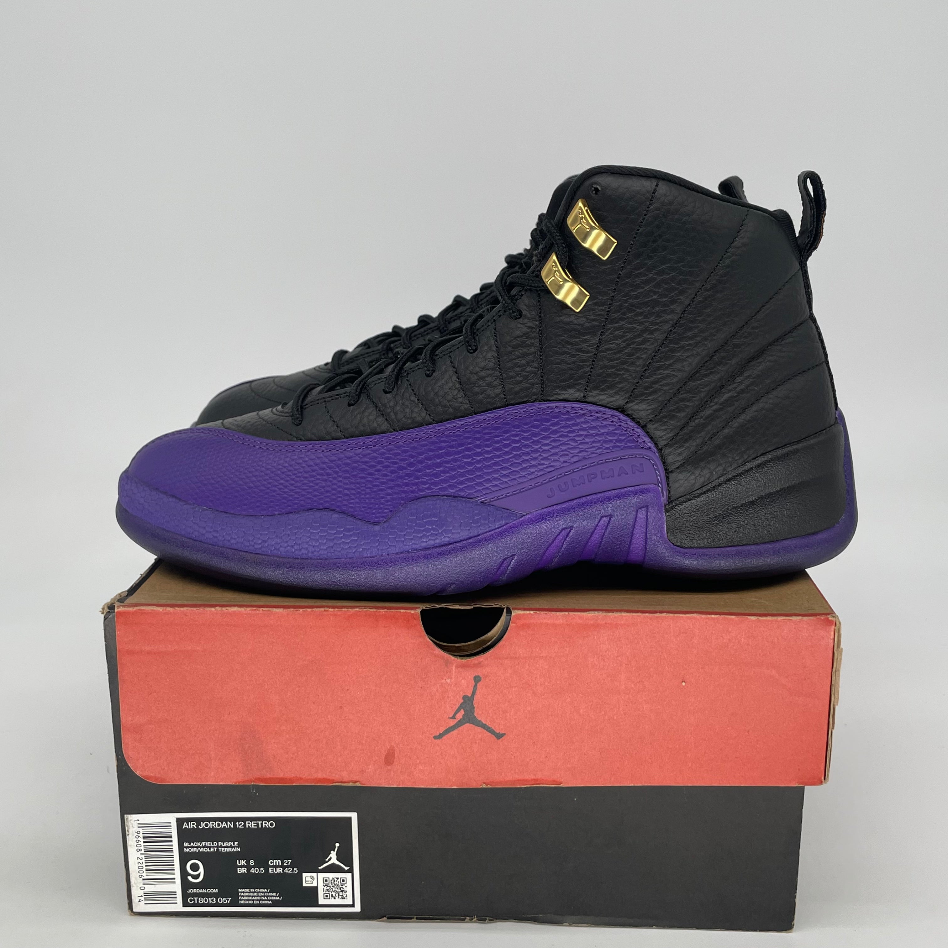 AIR JORDAN 12 FIELD PURPLE CT8013-057 SIZE 9/10.5W