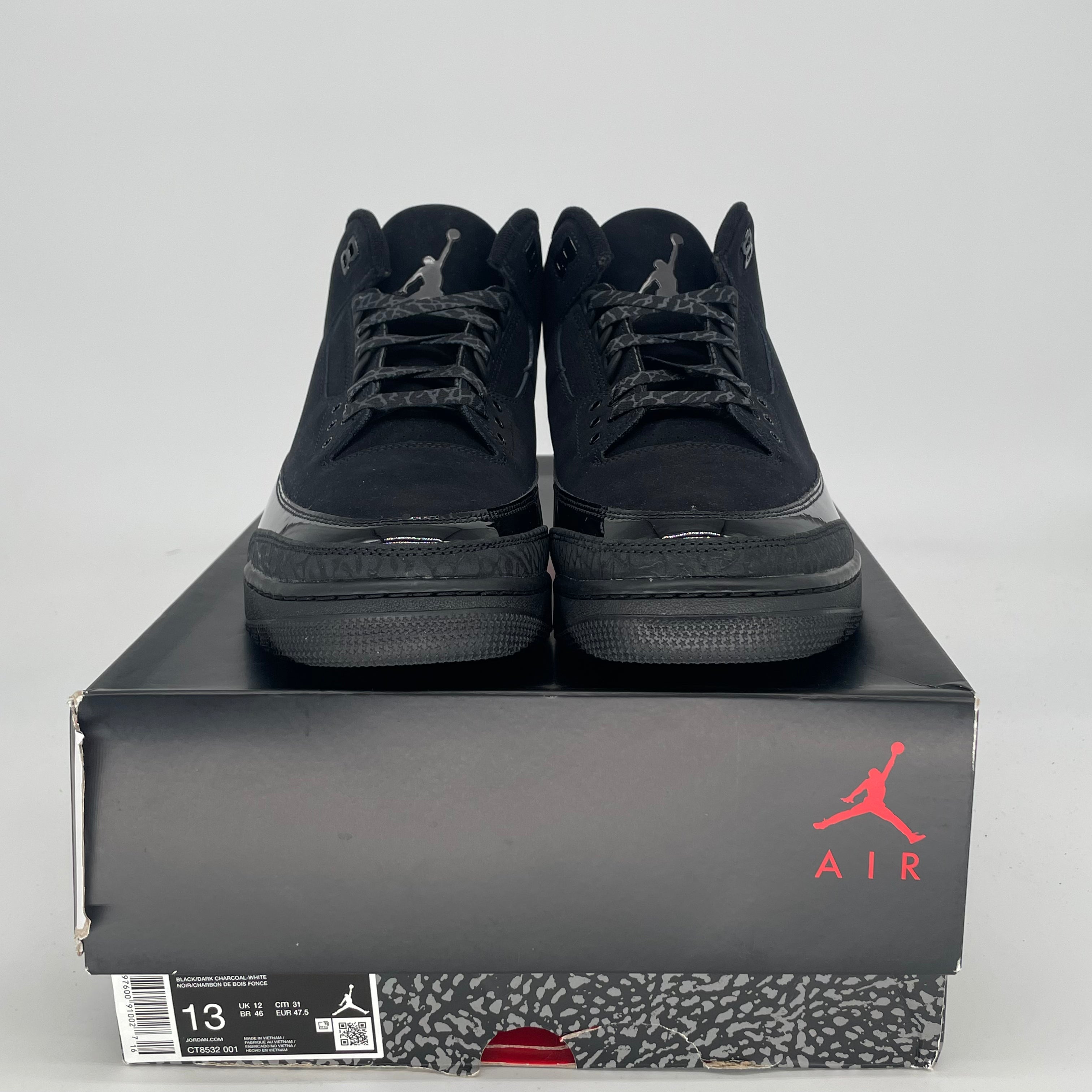 AIR JORDAN 3 BLACK CAT CT8532-001 SIZE 13/14.5W