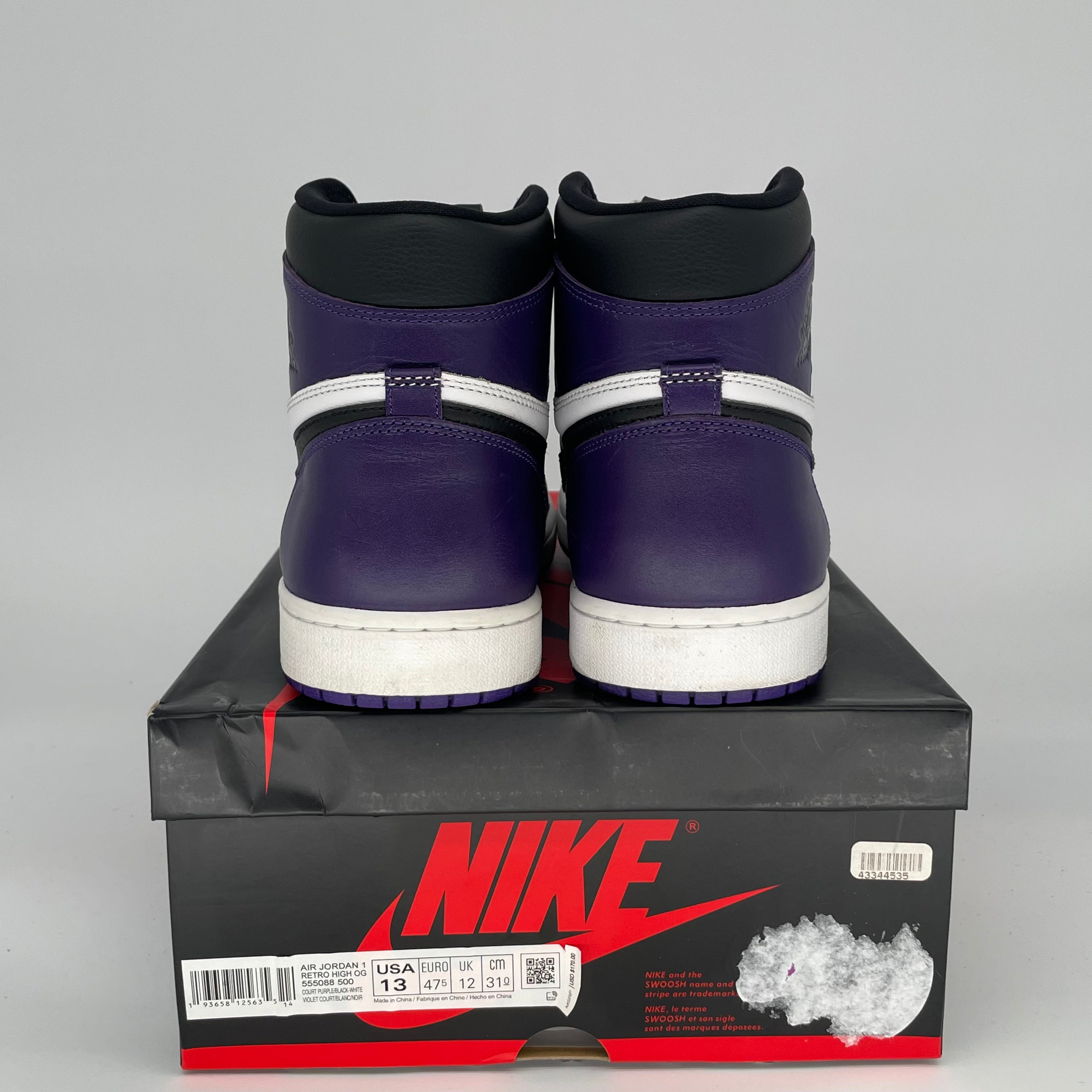 AIR JORDAN 1 COURT PURPLE 2.0 SIZE 13 555088-500