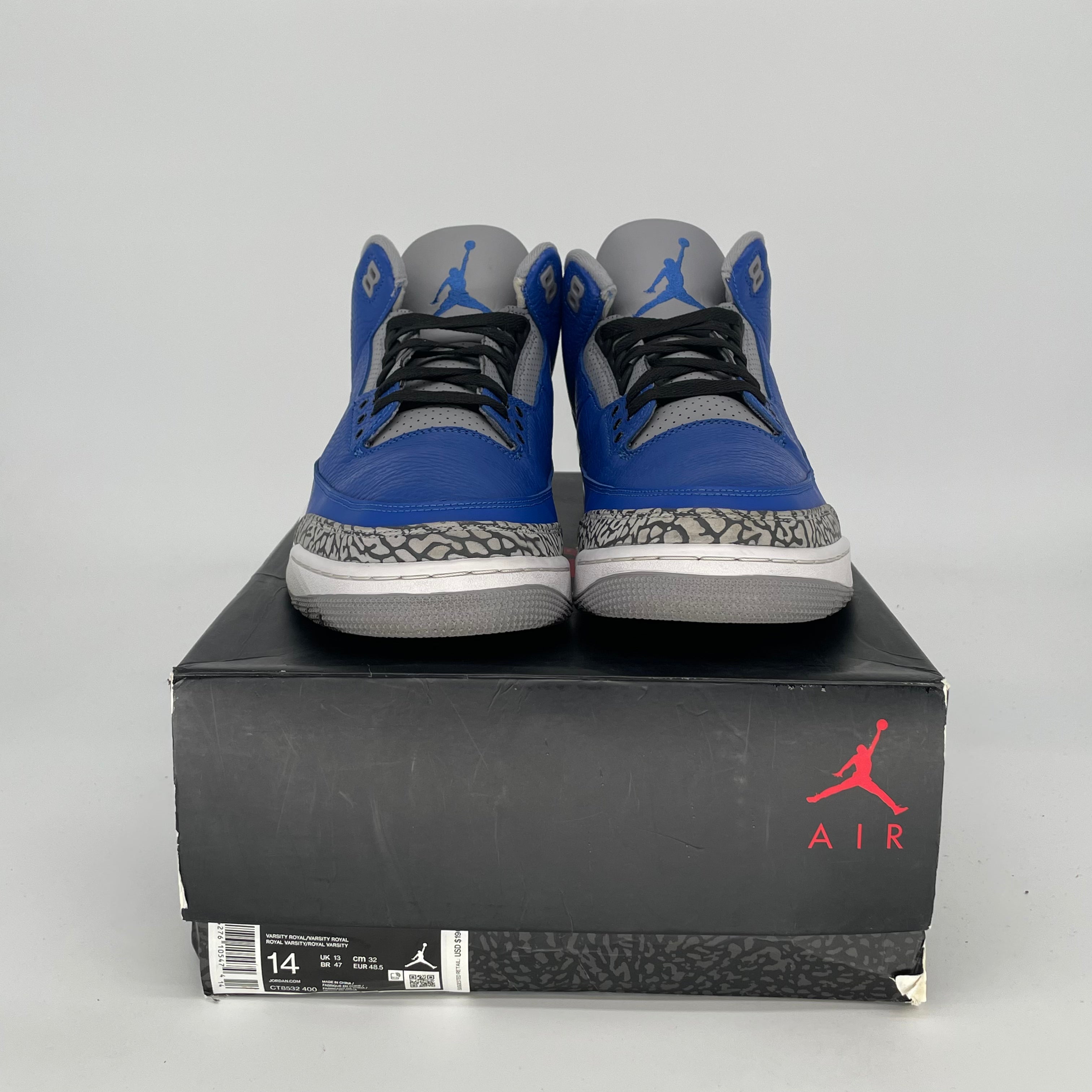 AIR JORDAN 3 VARSITY ROYAL CEMENT SIZE 14 CT8532-400