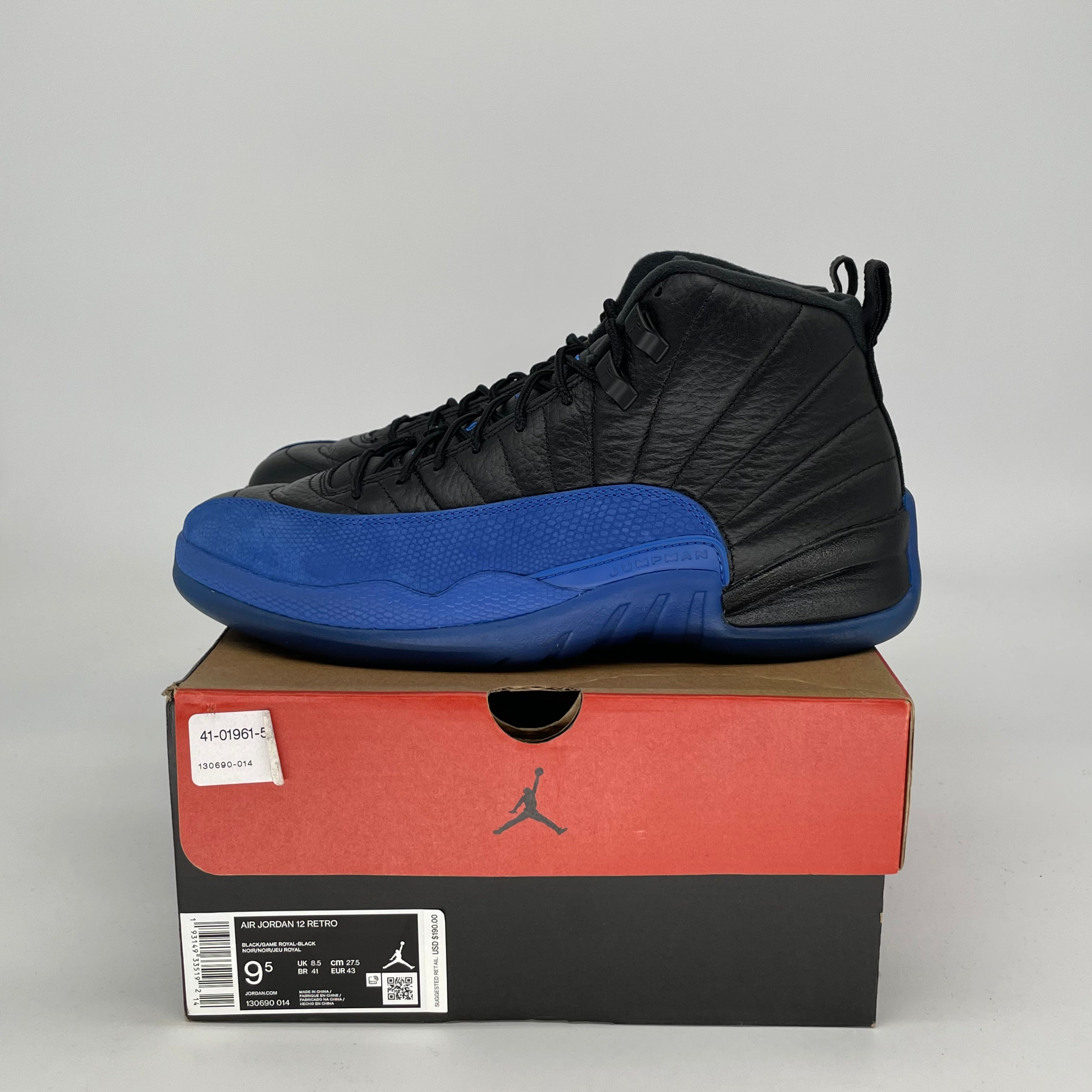 AIR JORDAN 12 BLACK GAME ROYAL SIZE 9.5/11W 130690-014