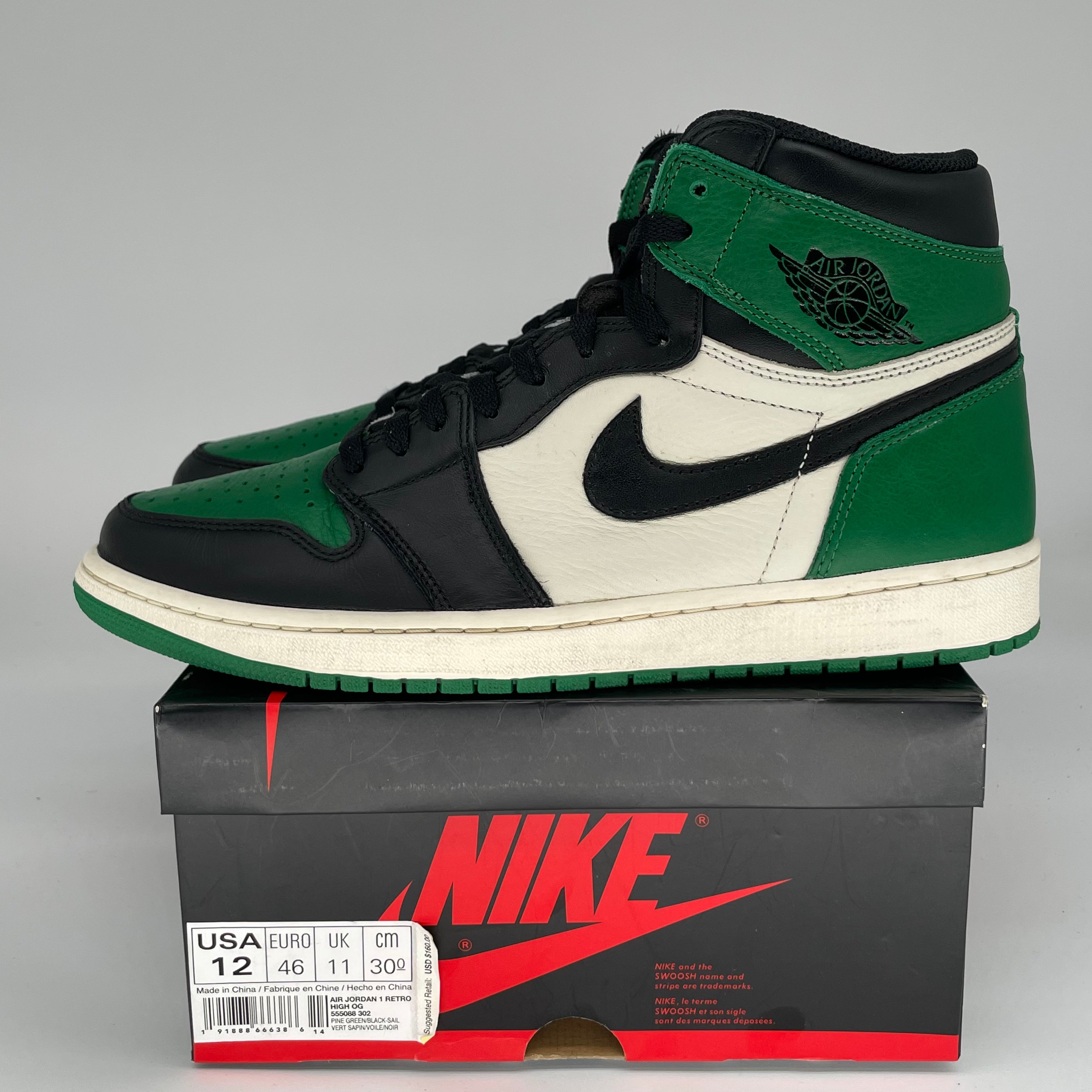 AIR JORDAN 1 PINE GREEN SIZE 12 555088-302