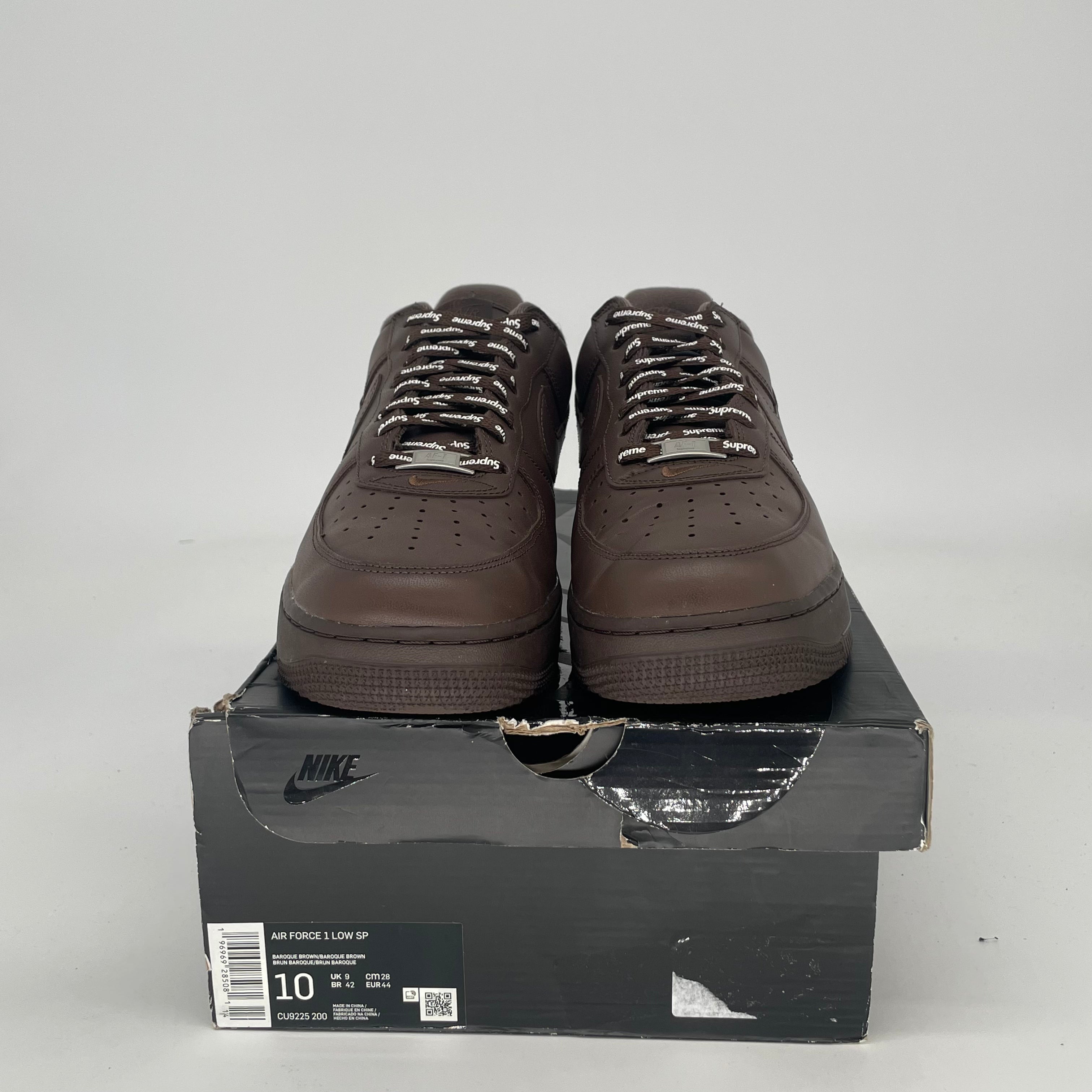 SUPREME X NIKE AIR FORCE 1 LOW BAROQUE BROWN CU9225-200 SIZE 10/11.5W