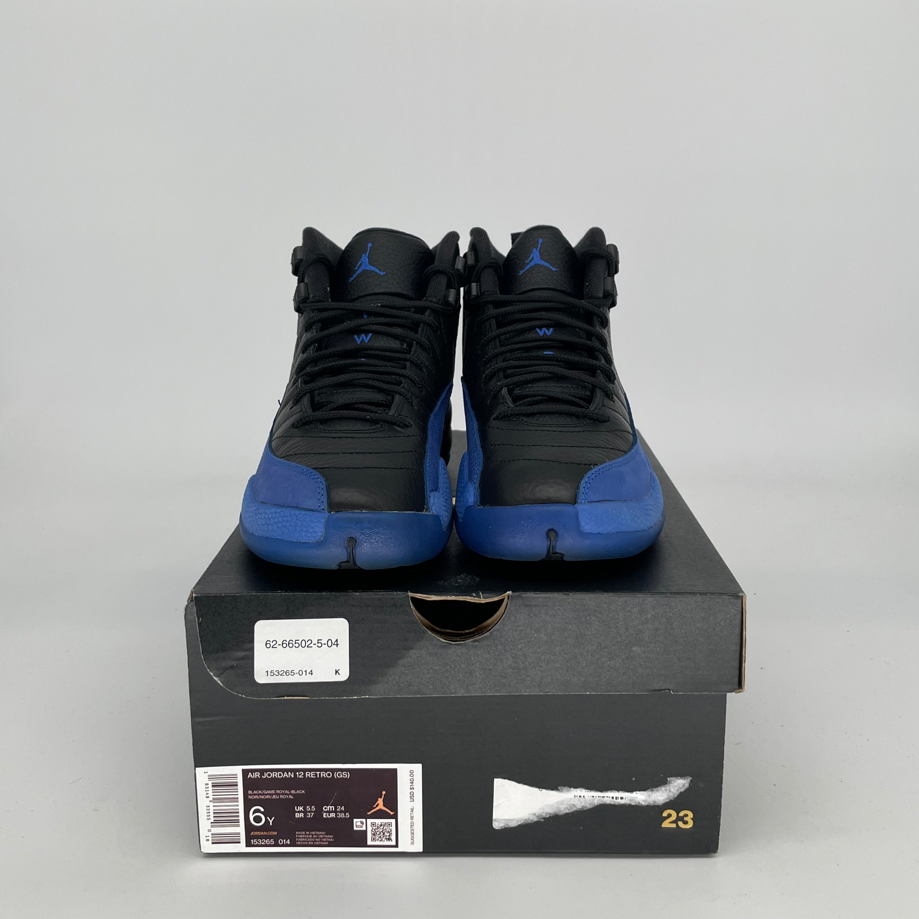 AIR JORDAN 12 BLACK GAME ROYAL SIZE 6/7.5W 153265-014
