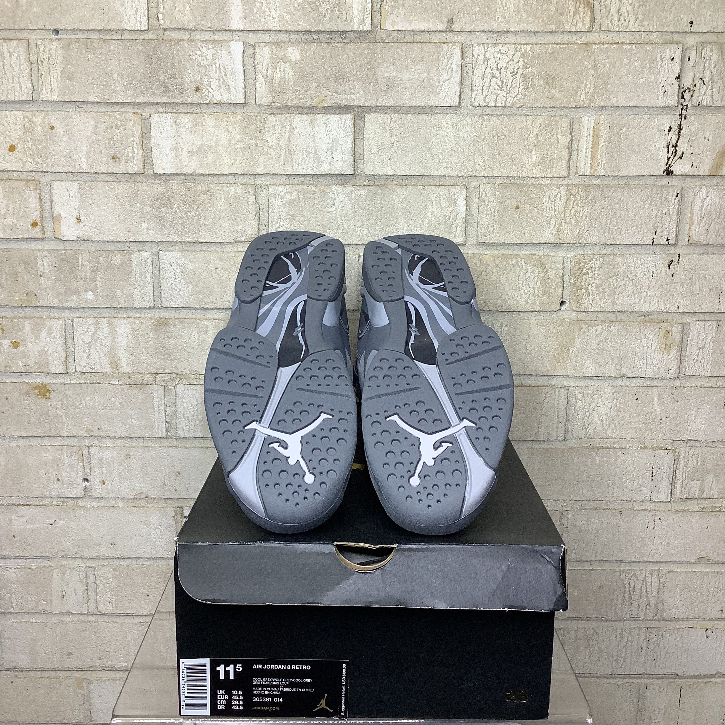 Air Jordan 8 Cool Grey Size 11.5 305381-014