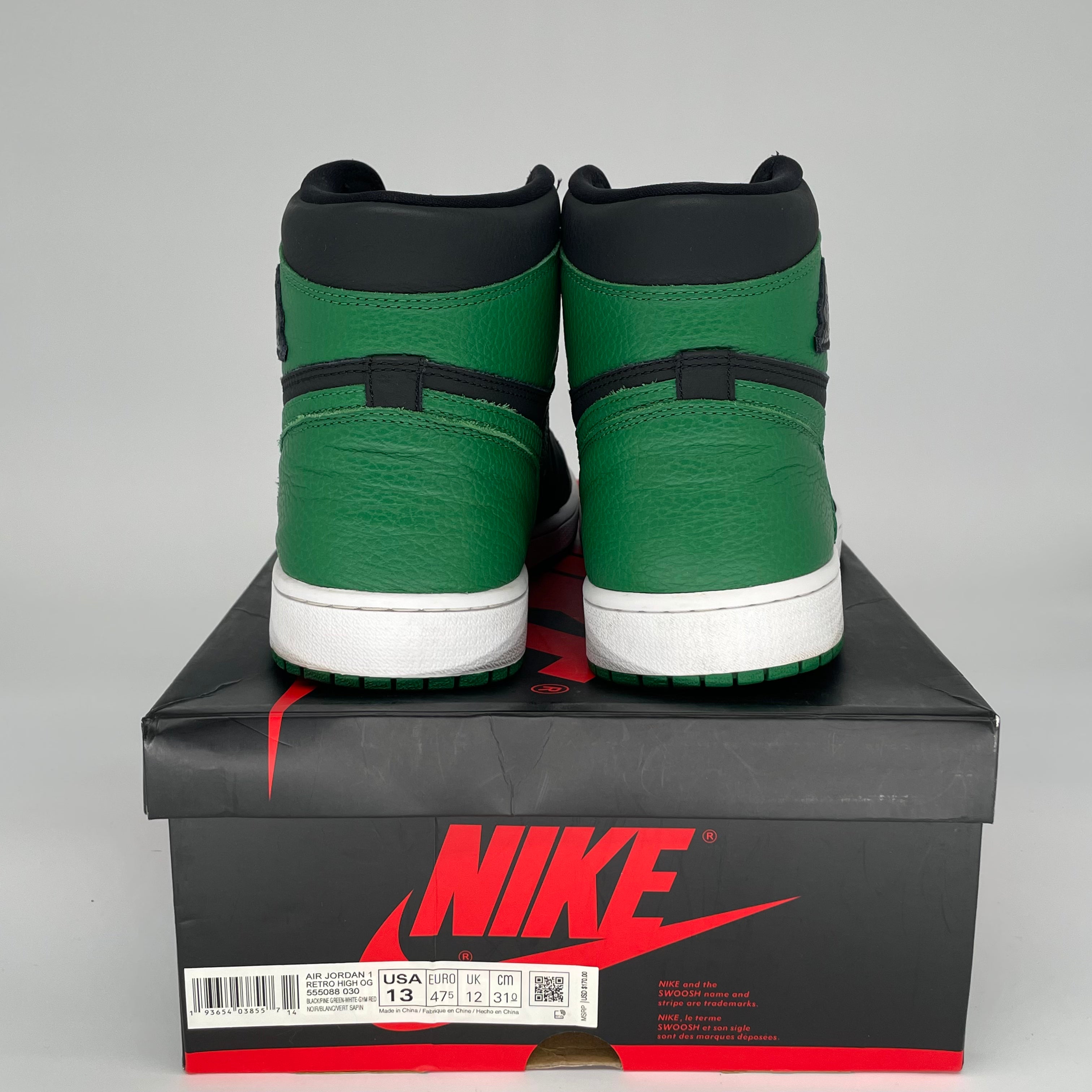 AIR JORDAN 1 PINE GREEN BLACK SIZE 13 555088-030