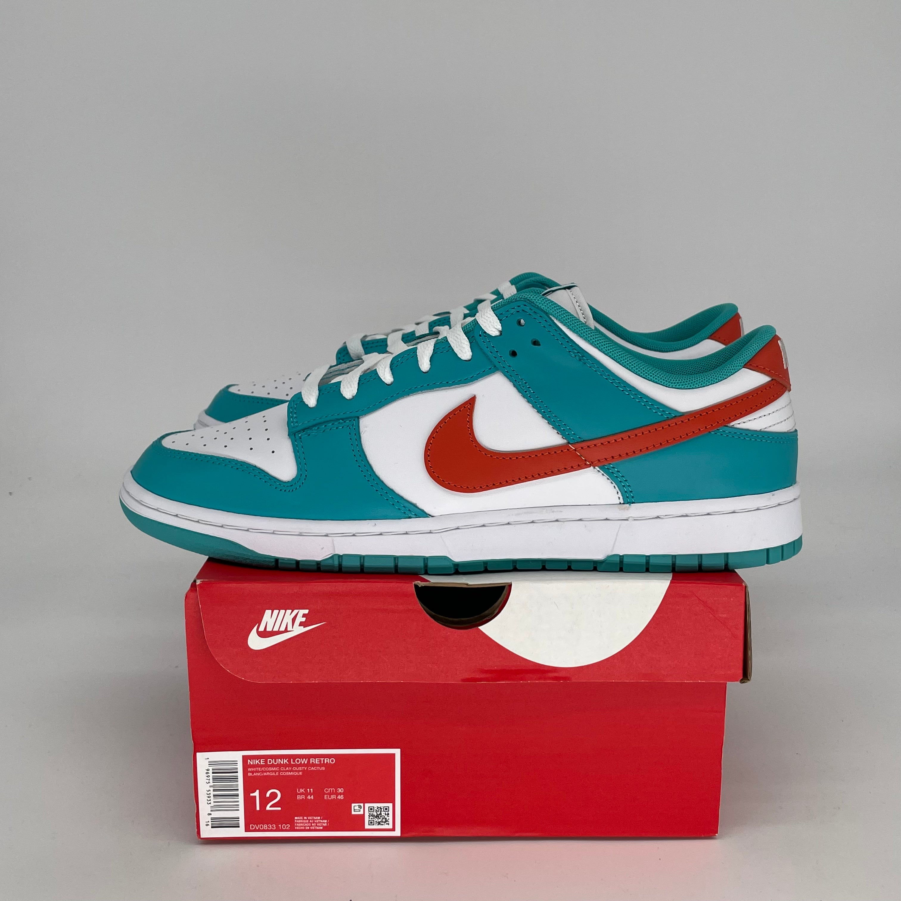 NIKE DUNK LOW MIAMI DOLPHINS SIZE 12 DV0833-102
