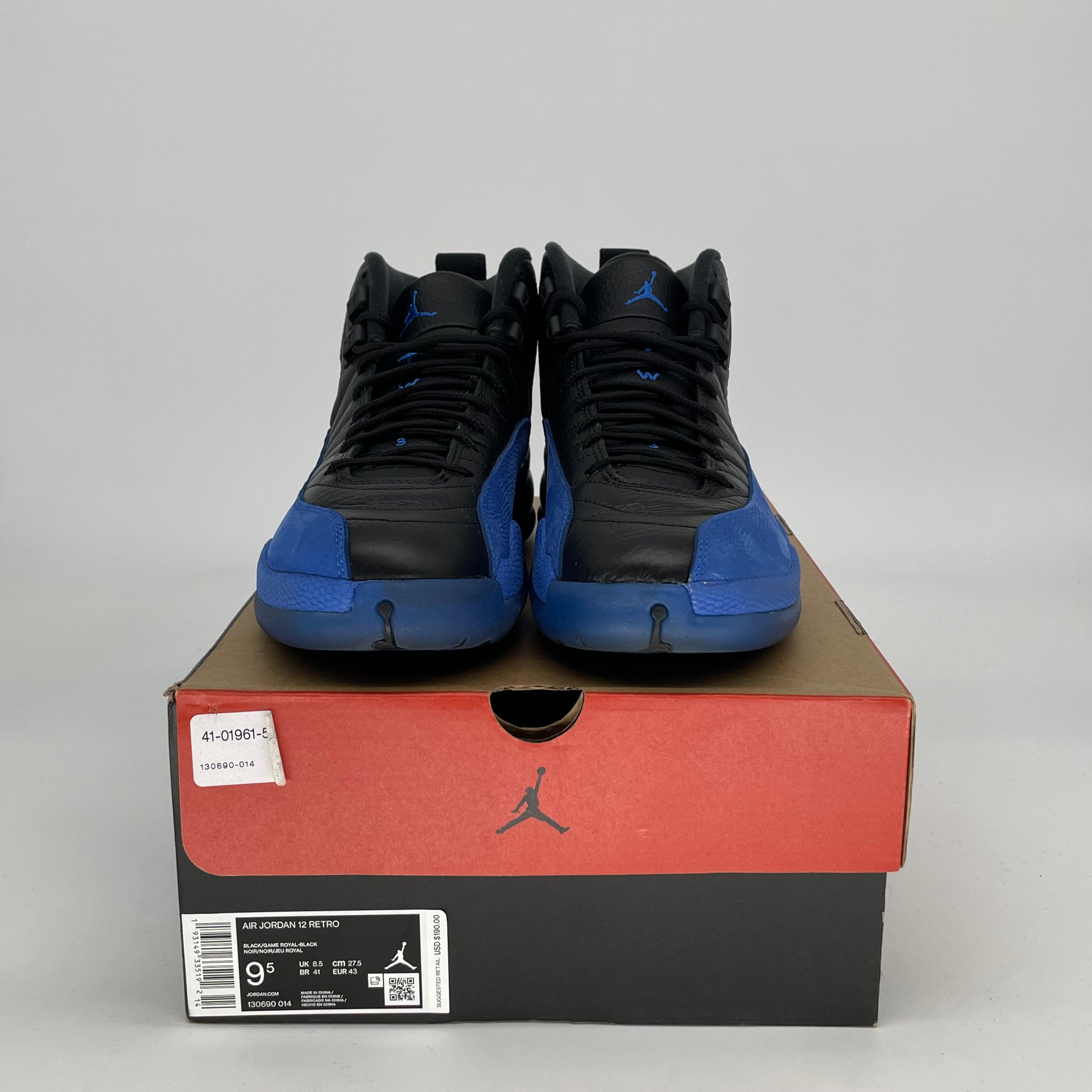 AIR JORDAN 12 BLACK GAME ROYAL SIZE 9.5/11W 130690-014