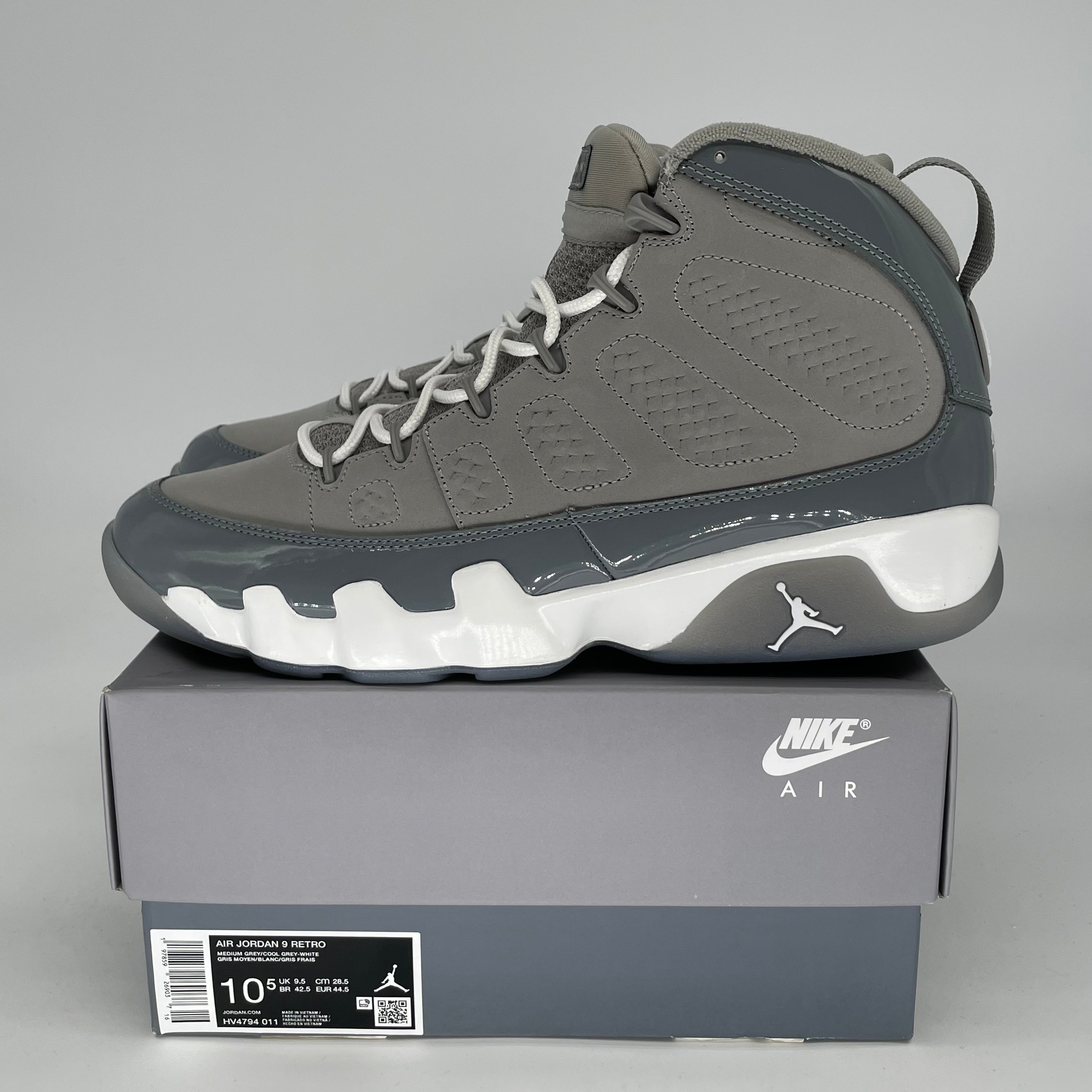 AIR JORDAN 9 COOL GREY SIZE 10.5/12W HV4794-011