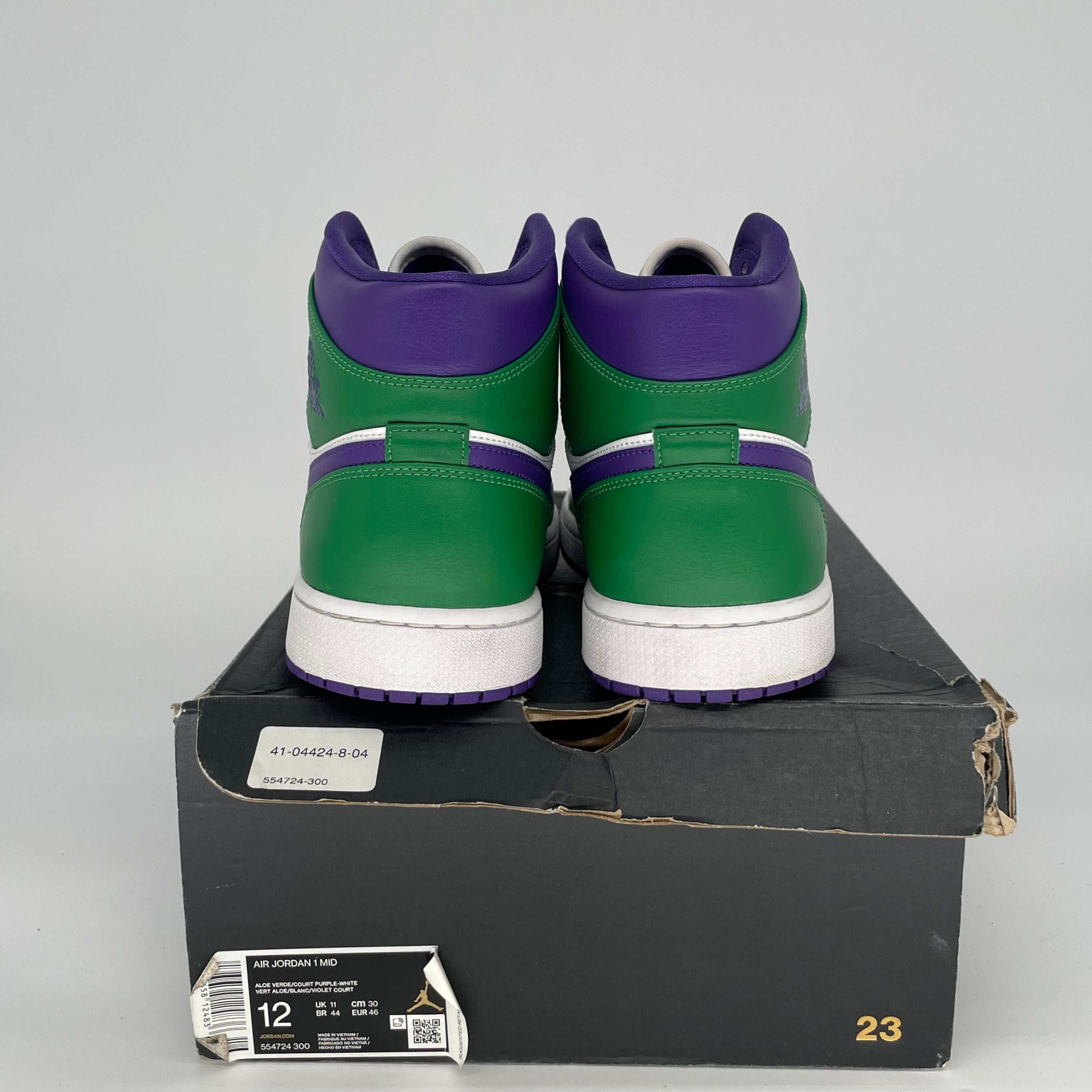 AIR JORDAN 1 MID INCREDIBLE HULK SIZE 12 554724-300