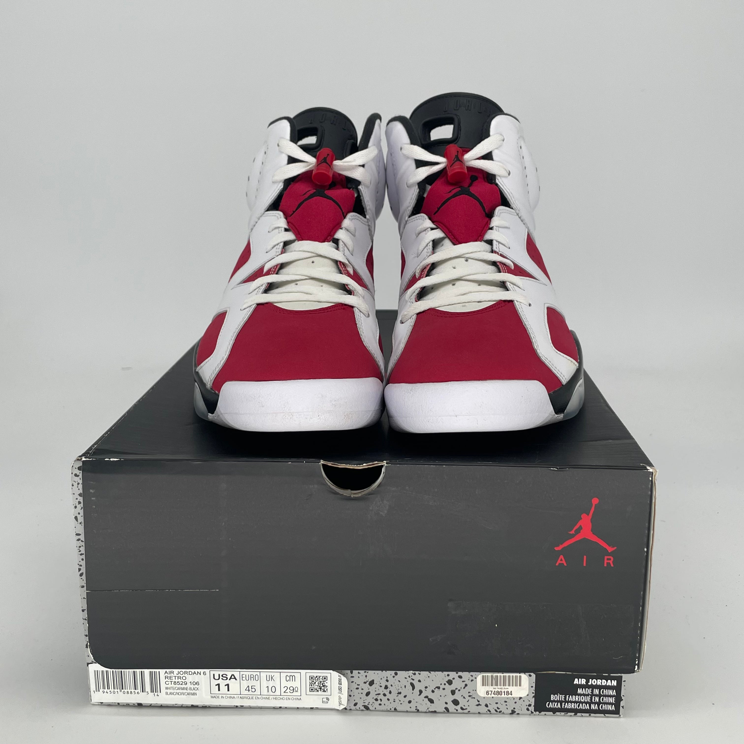 AIR JORDAN 6 CARMINE CT8529-106 SIZE 11/12.5W