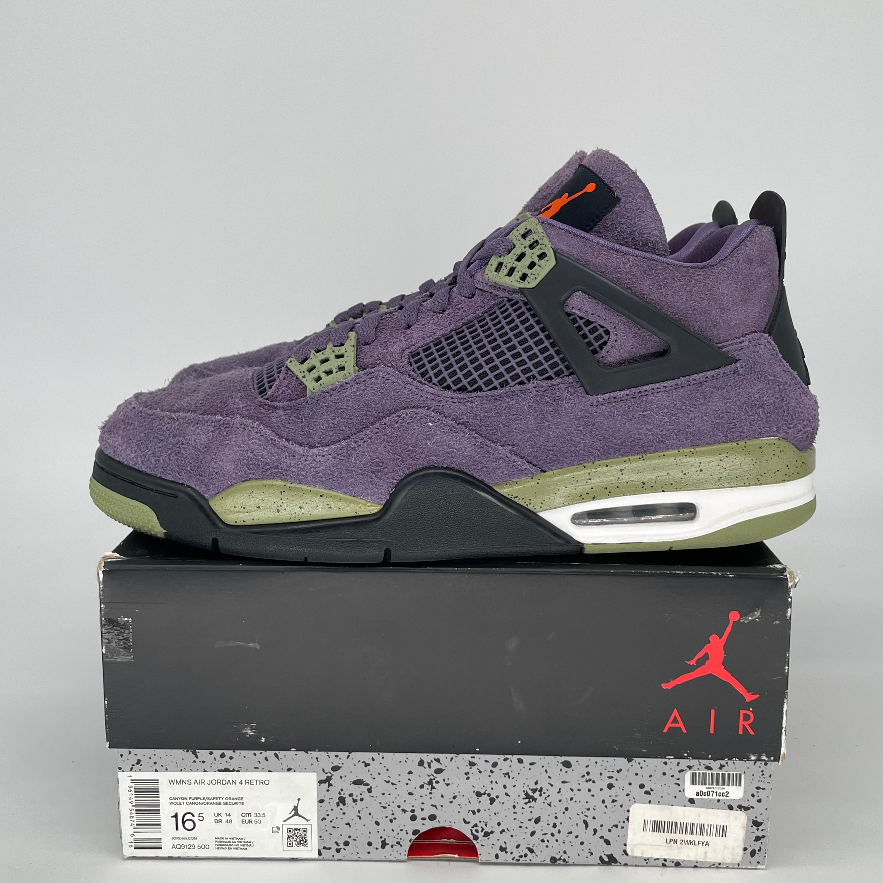 AIR JORDAN 4 CANYON PURPLE W AQ9129-500 SIZE 15/16.5W