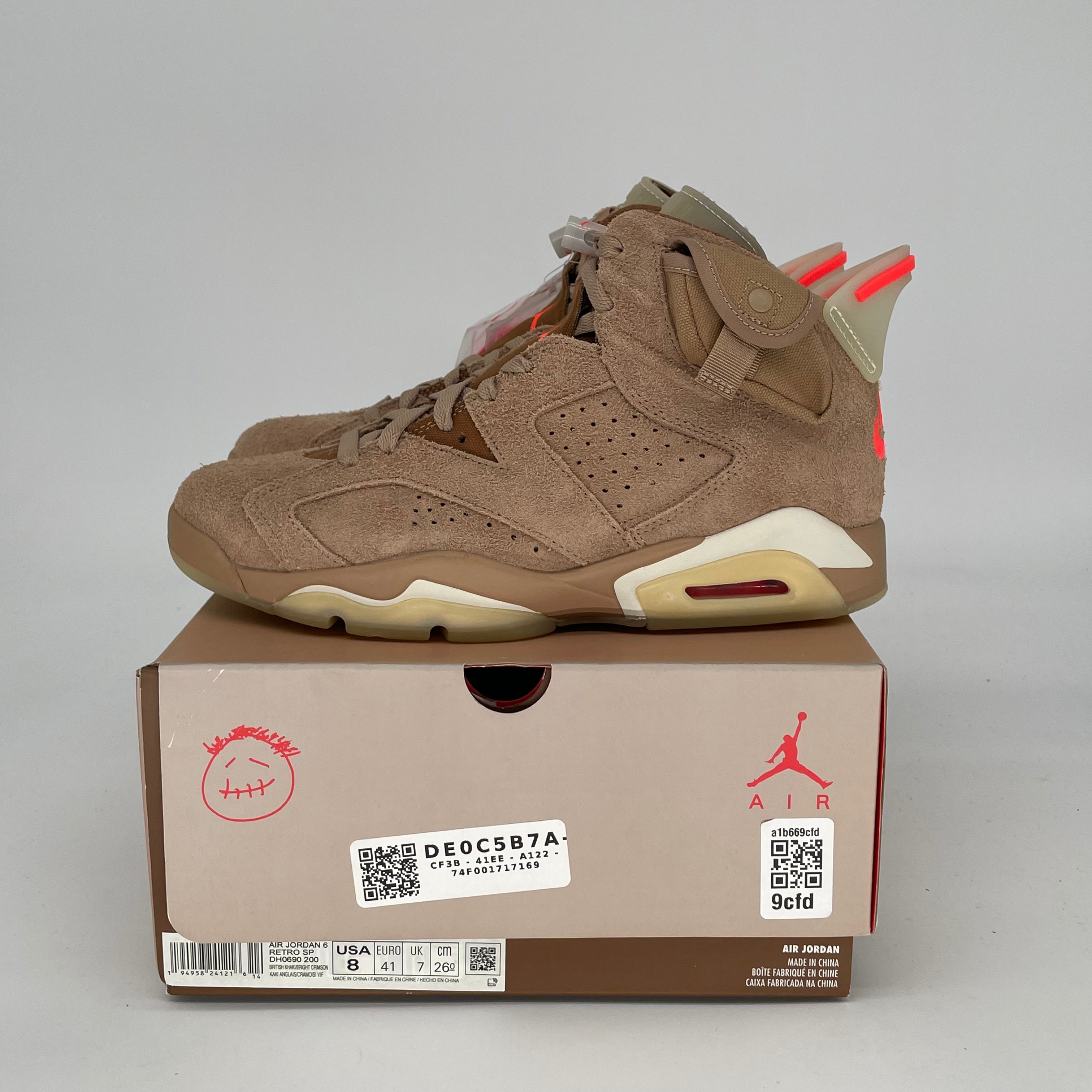 AIR JORDAN 6 TRAVIS SCOTT BRITISH KHAKI SIZE 8/9.5W DH0690-200