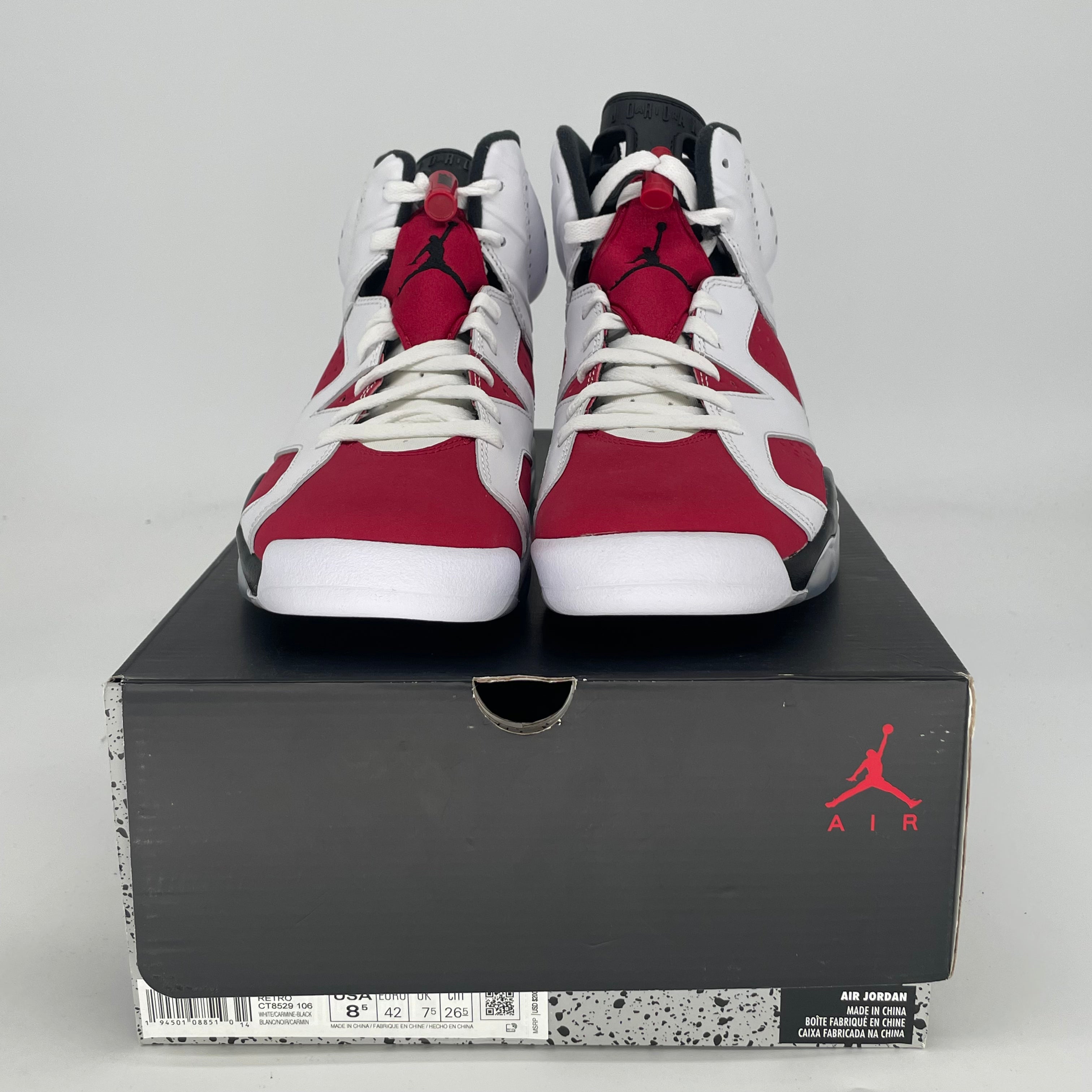 AIR JORDAN 6 CARMINE CT8529-106 SIZE 8.5/10W