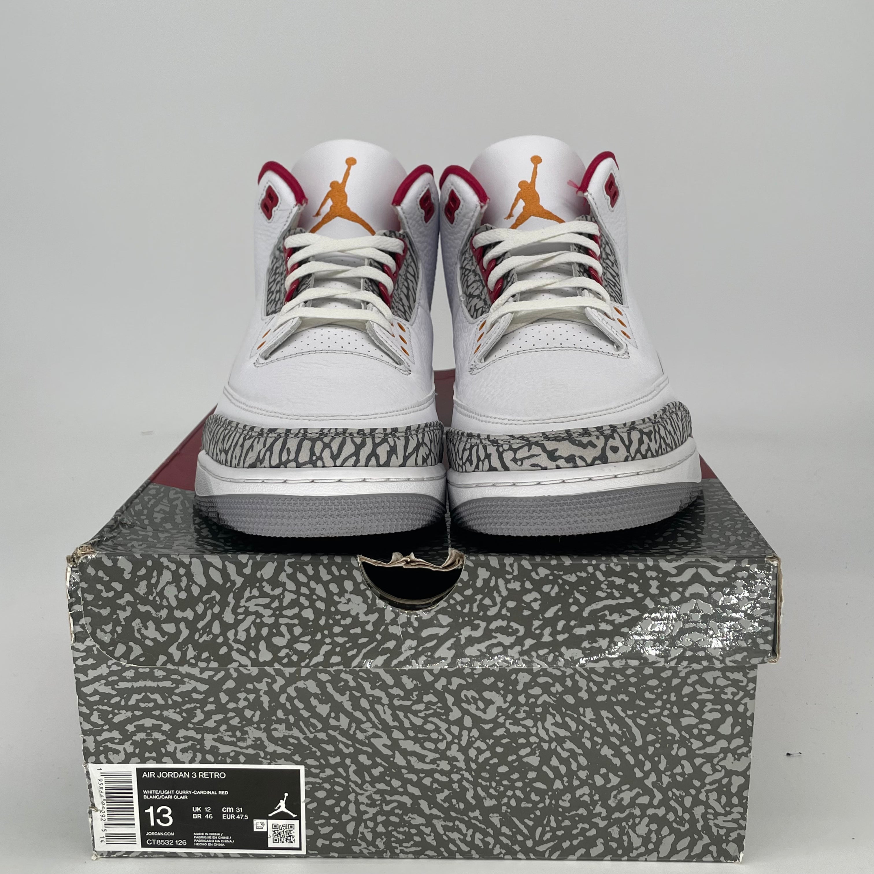 AIR JORDAN 3 CARDINAL CT8532-126 SIZE 13/14.5W