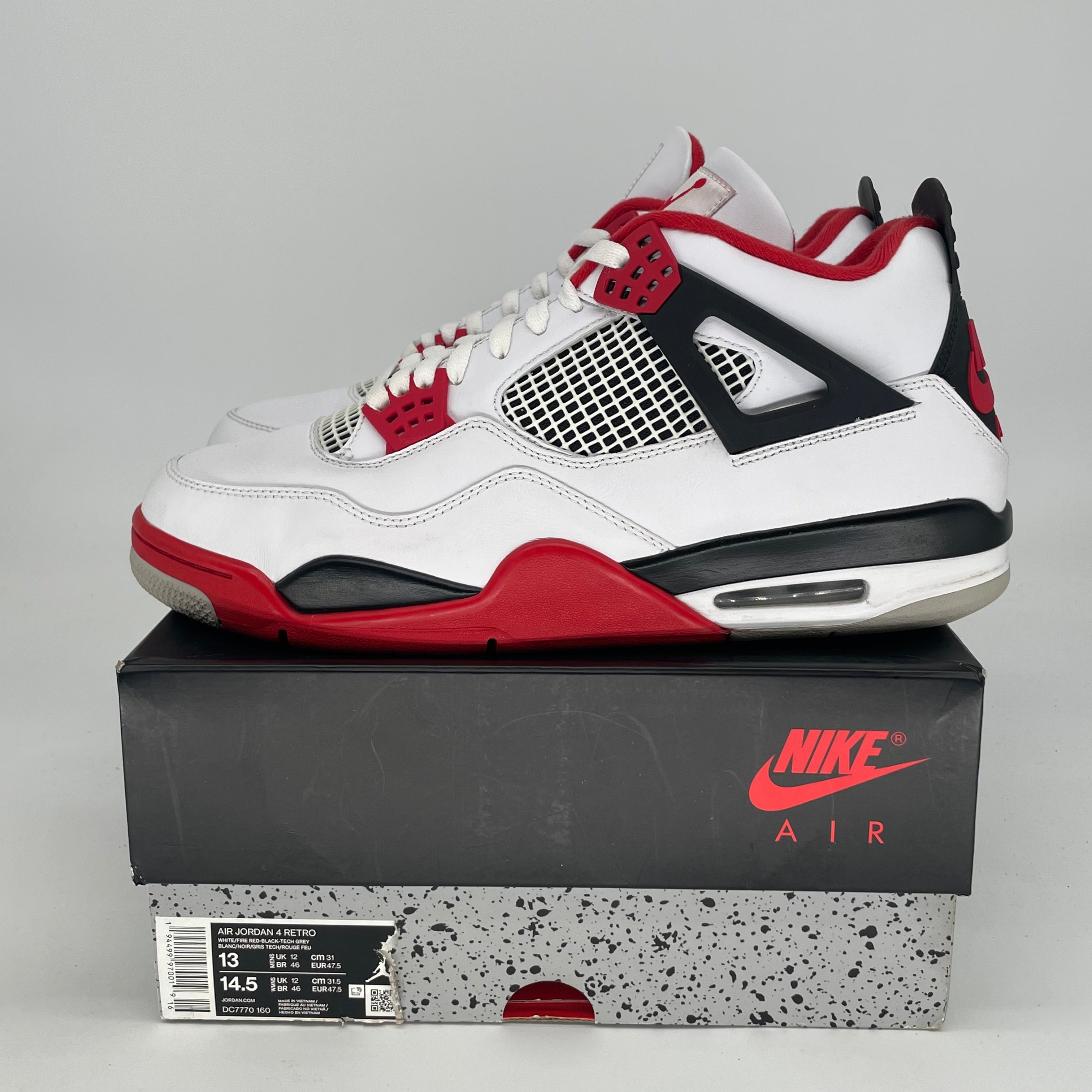 AIR JORDAN 4 FIRE RED DC7770-160 SIZE 13/14.5W