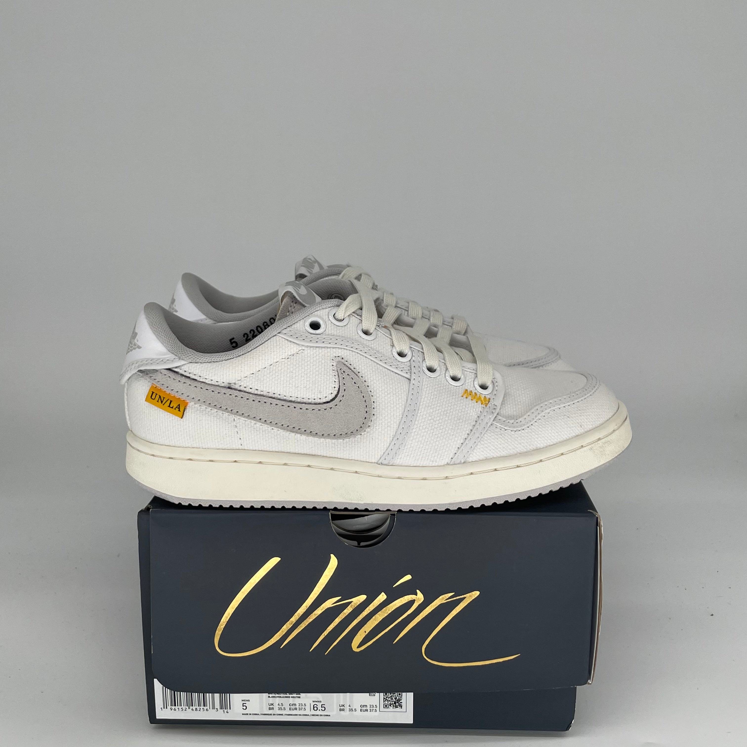 AIR JORDAN 1 LOW AJKO UNION WHITE CANVAS SIZE 5 DO8912-101